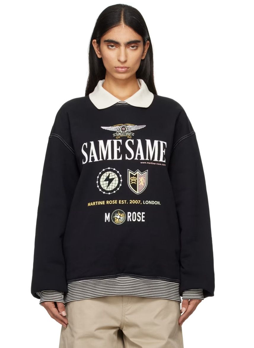 Martine Rose Martine Rose Black Polo Neck Sweatshirt Size US M / EU 48-50 / 2 - 2 Thumbnail