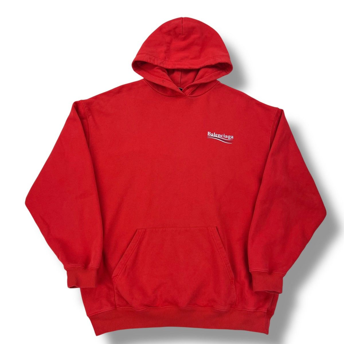 Balenciaga Balenciaga Campaign Logo Red Hoodie | Grailed