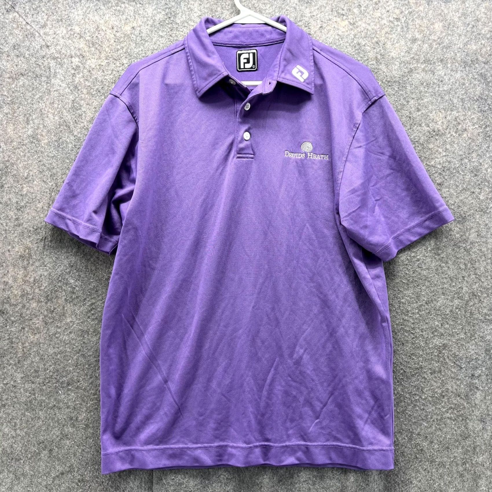 Footjoy FootJoy Polo Shirt Men L Purple Academy Solid Short Sleeve Button Collared Blended Polyester Golf Shirt Size US L / EU 52-54 / 3 - 2 Thumbnail