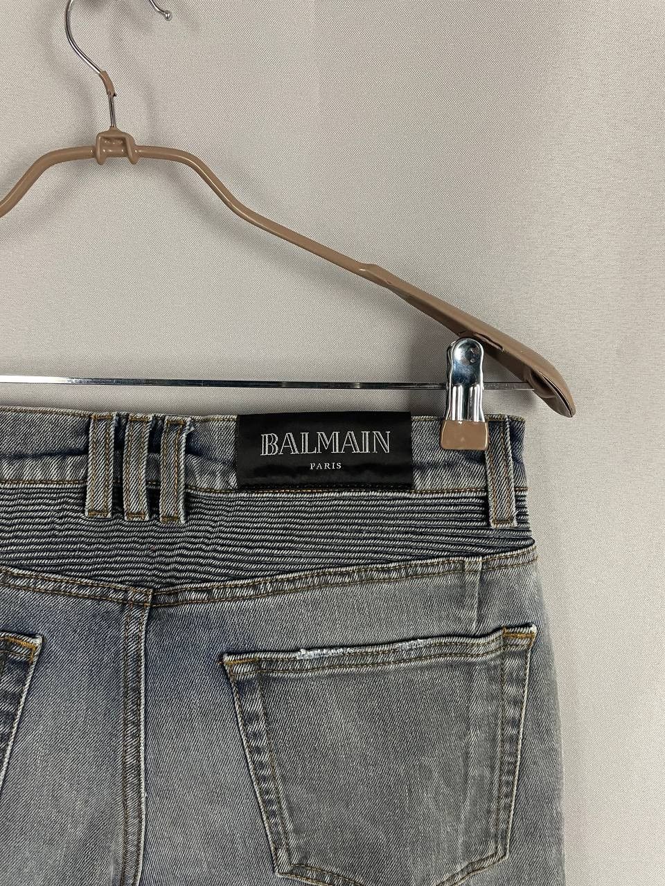 Balmain Balmain Biker Denim Jeans Grey Size US 32 / EU 48 - 8 Thumbnail