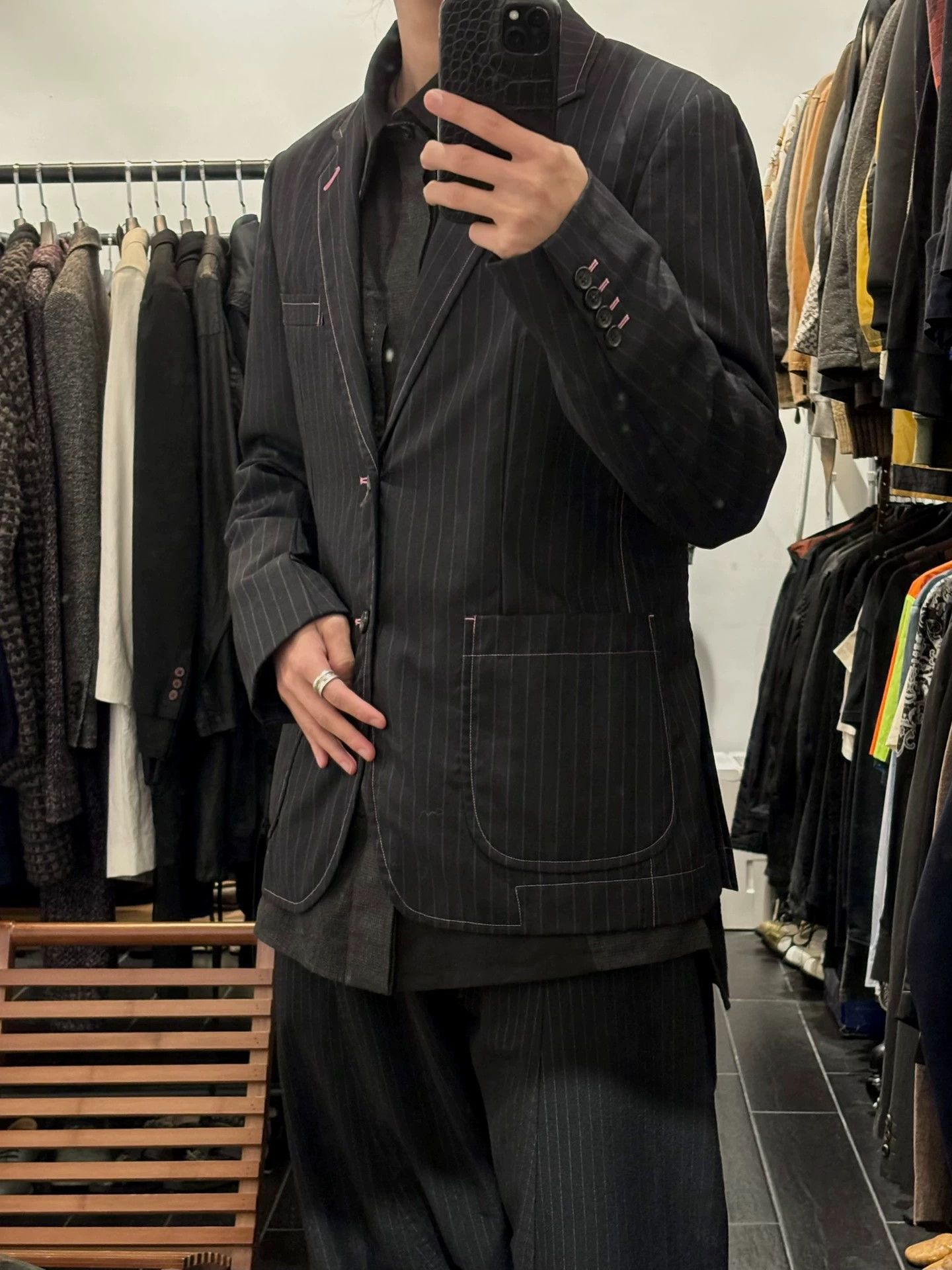 Comme des Garcons Comme Des Garcons Homme Deux S/S13 Pink Stitch Suit S Size US S / EU 44-46 / 1 - 1 Thumbnail