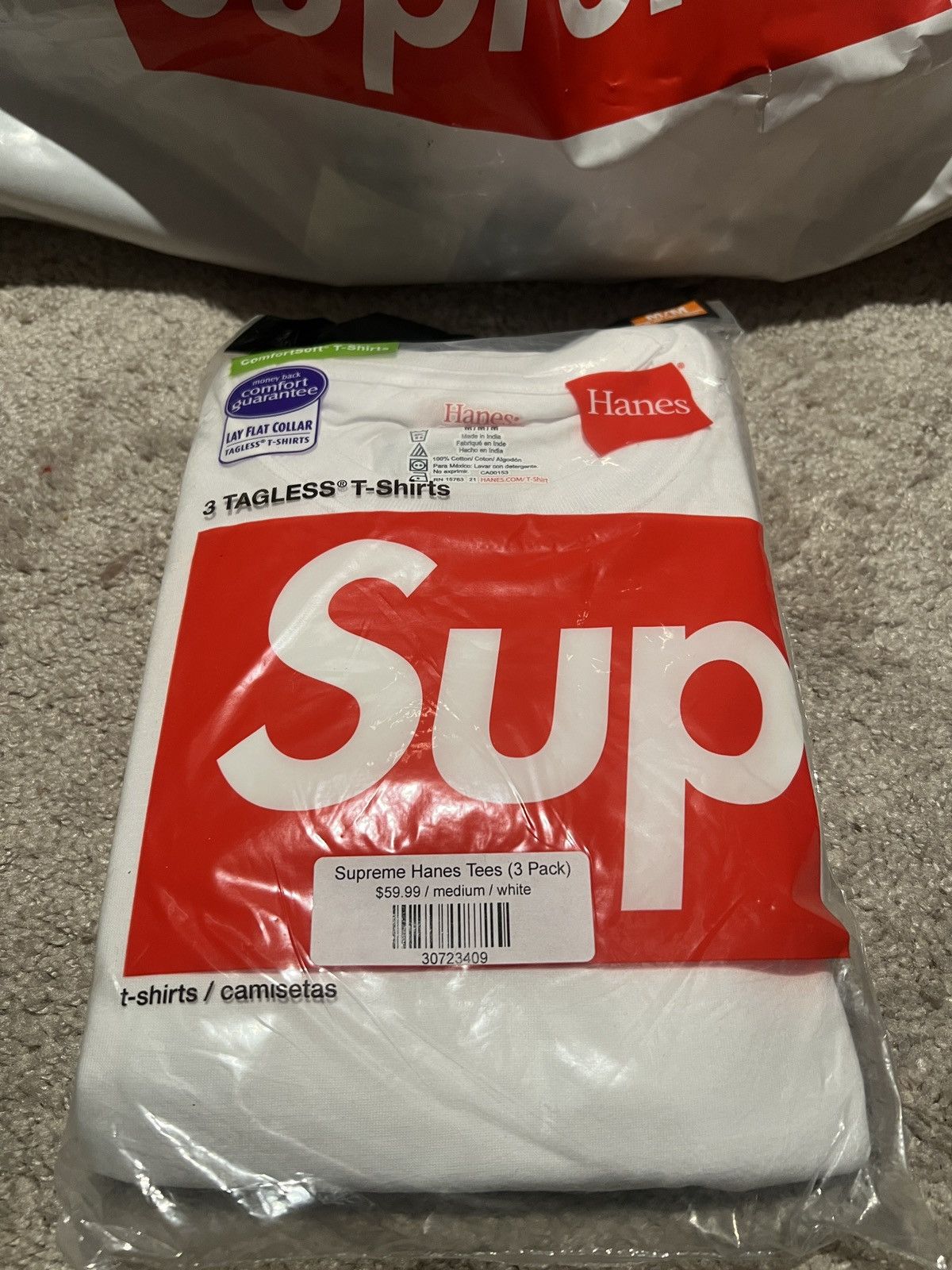 Supreme x Hanes Tees 3 Pack