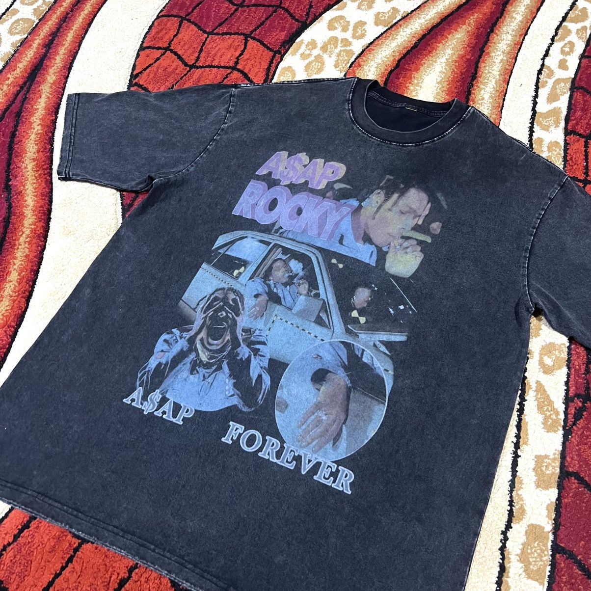 Rap Tees Vintage Thrashed Faded ASAP ROCKY ERD GRUNGE T Shirt Size US XL / EU 56 / 4 - 2 Thumbnail