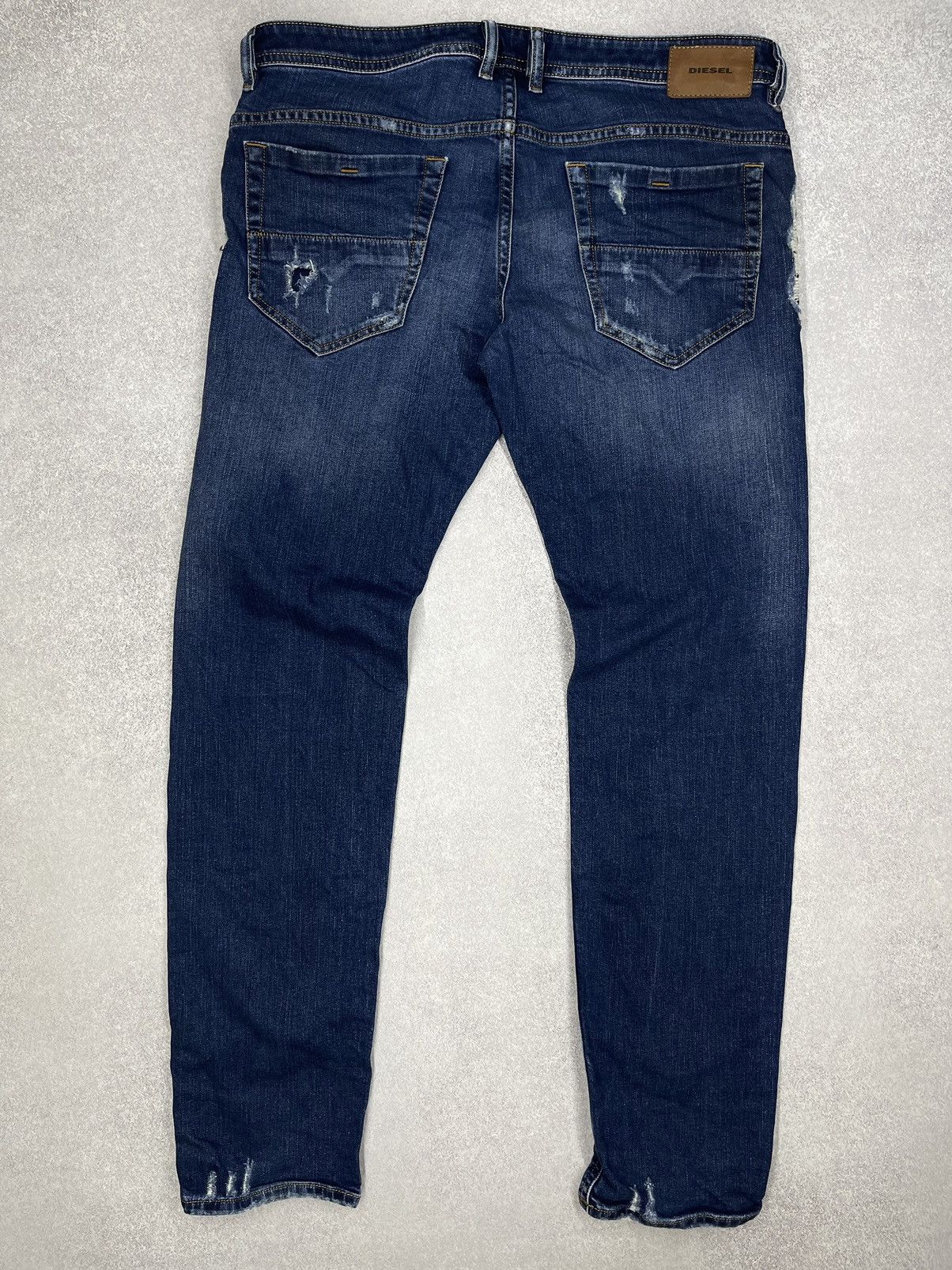 Diesel Mens Diesel Thommer Denim Jeans Blue Distressed Y2K Punk Size US 36 / EU 52 - 7 Thumbnail