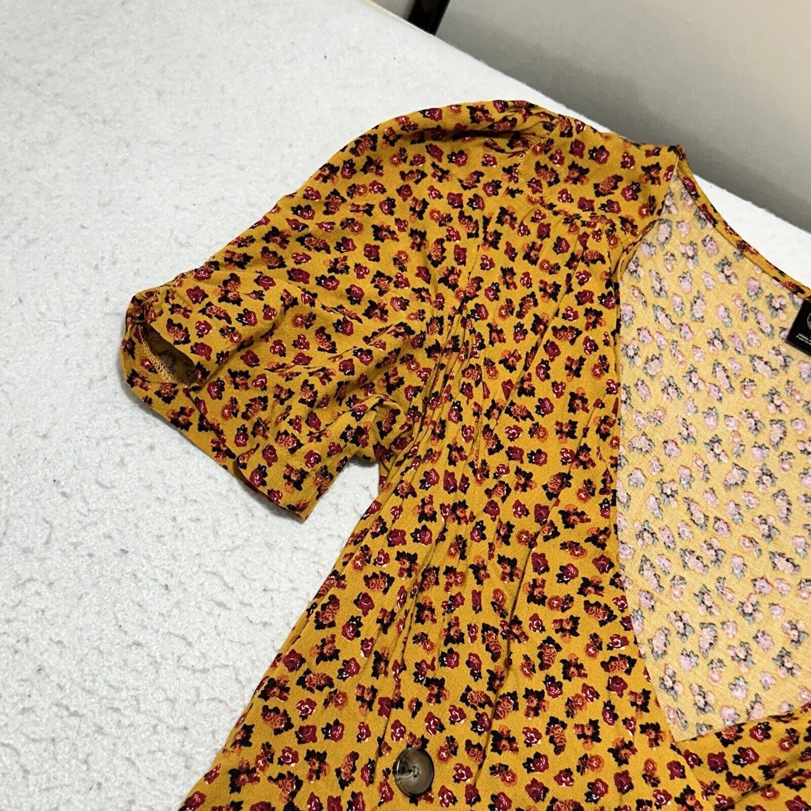 Urban Outfitters Urban Outfitters Small Front-Slit Midi Dress Floral Orange Size S / US 4 / IT 40 - 6 Thumbnail