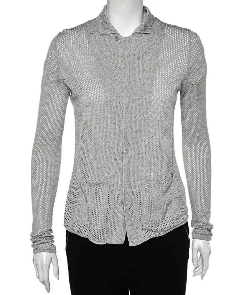Emporio Armani Runway perforated knit cardigan Size US M / EU 48-50 / 2 - 1 Thumbnail