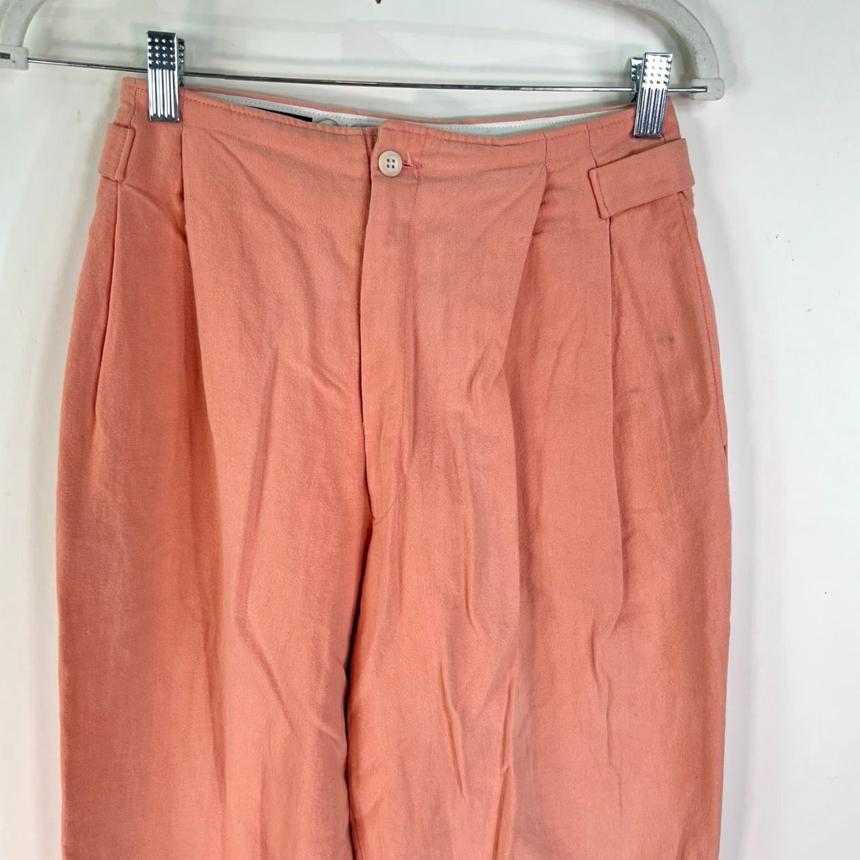 Vintage VINTAGE Tyler House Pleated Mom Pants Women Coral 24X28 Cotton Linen High Rise 80s 90s Dress Pants Womens Size 42" / US 20 - 2 Thumbnail