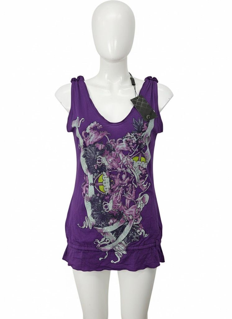 Other Fracomina Crystal-Embellished Racerback Top - Violet - NWT Size S / US 4 / IT 40 - 1 Thumbnail