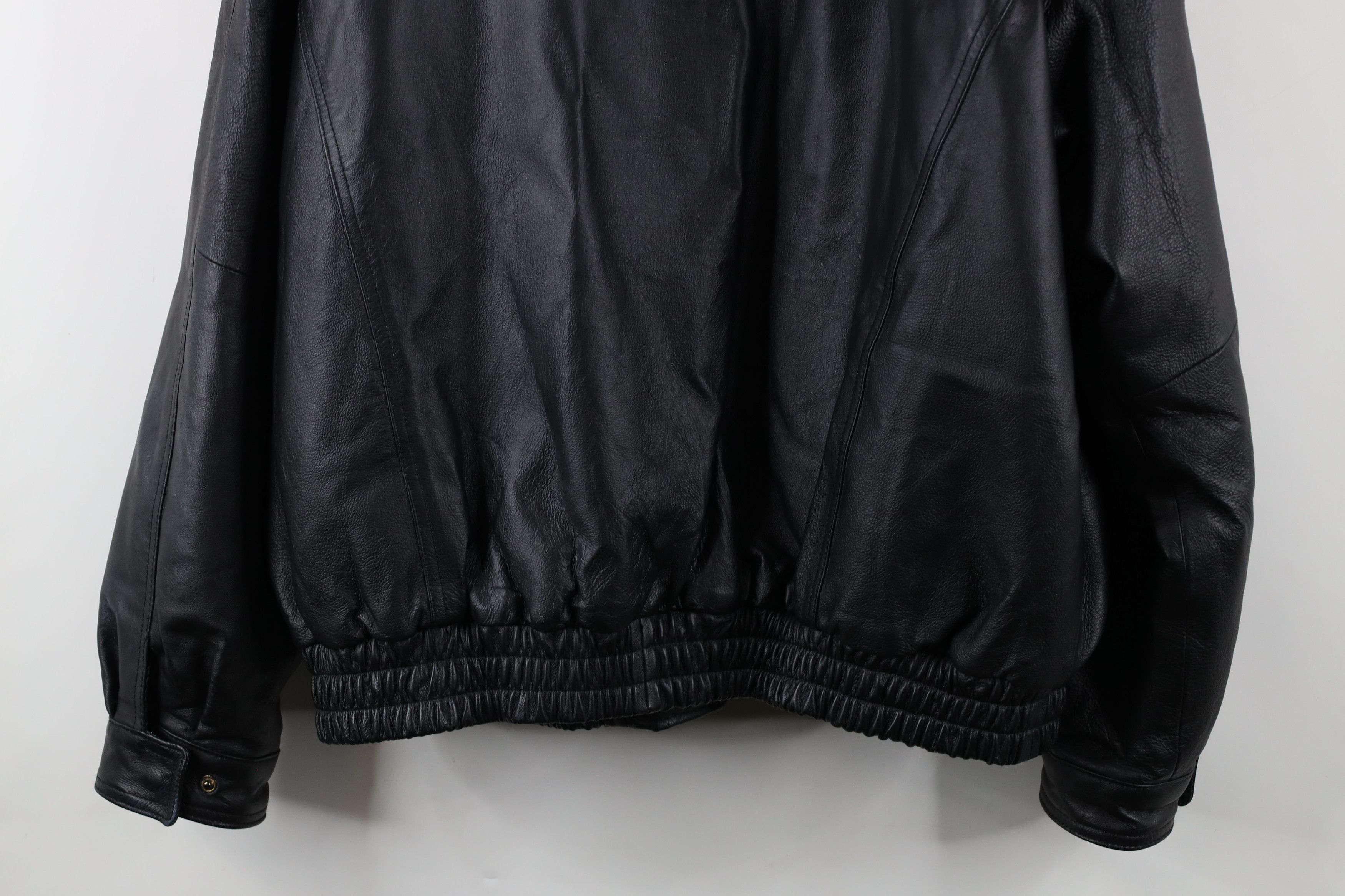Vintage Vintage 90s Streetwear Leather CSX Docks Bomber Jacket Black Size US XL / EU 56 / 4 - 17 Thumbnail