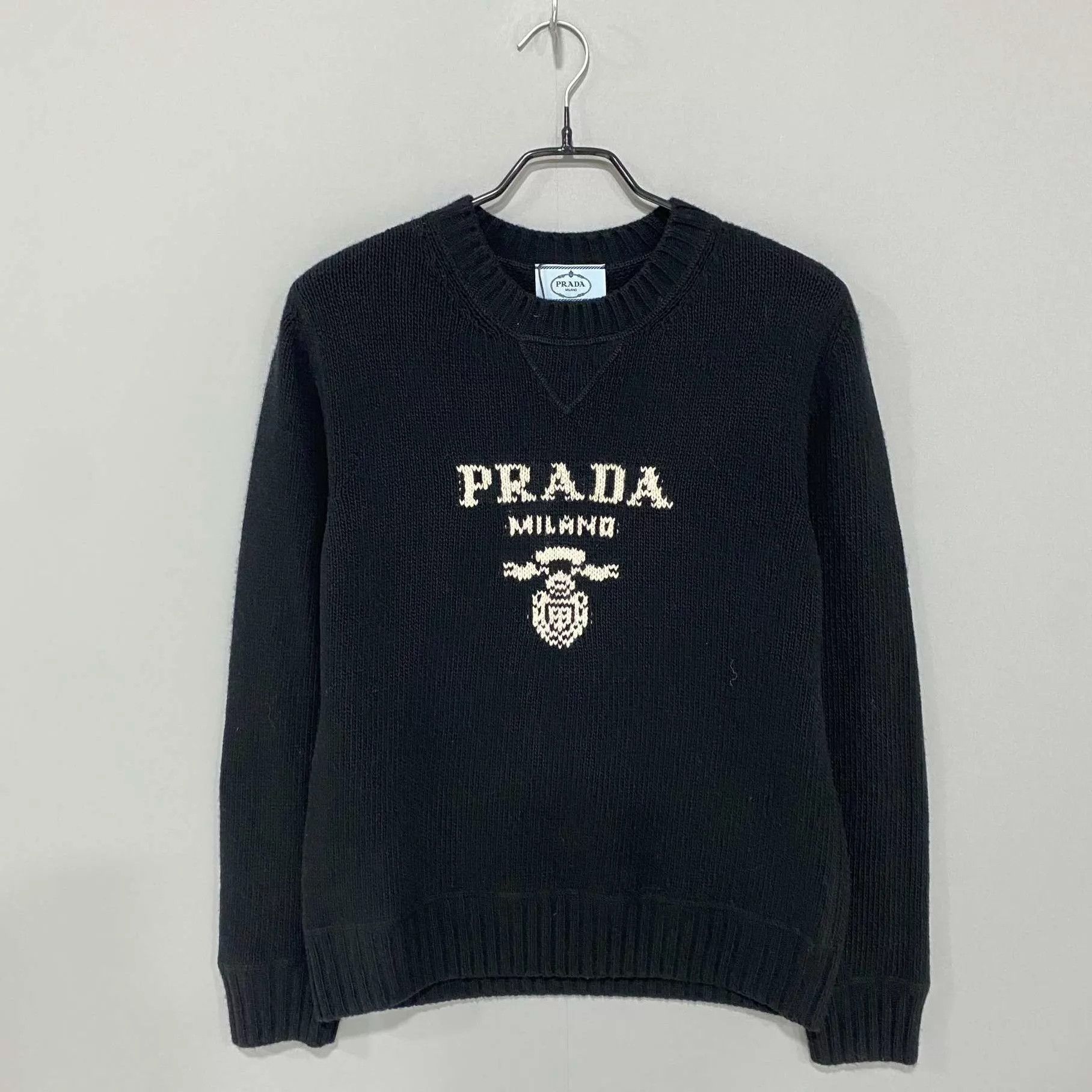 Prada PRADA Black Slogan Logo Bestseller Sweater Size XS / US 0-2 / IT 36-38 - 1 Thumbnail