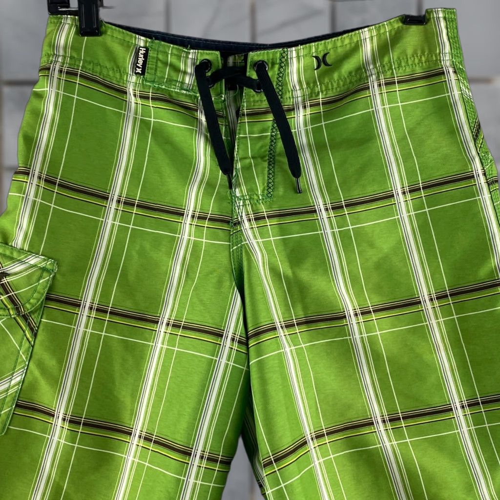Hurley Hurley Board Shorts Mens 28 Green Plaid Surf Shorts Drawstring Swimming Fishing Size US 28 / EU 44 - 1 Thumbnail