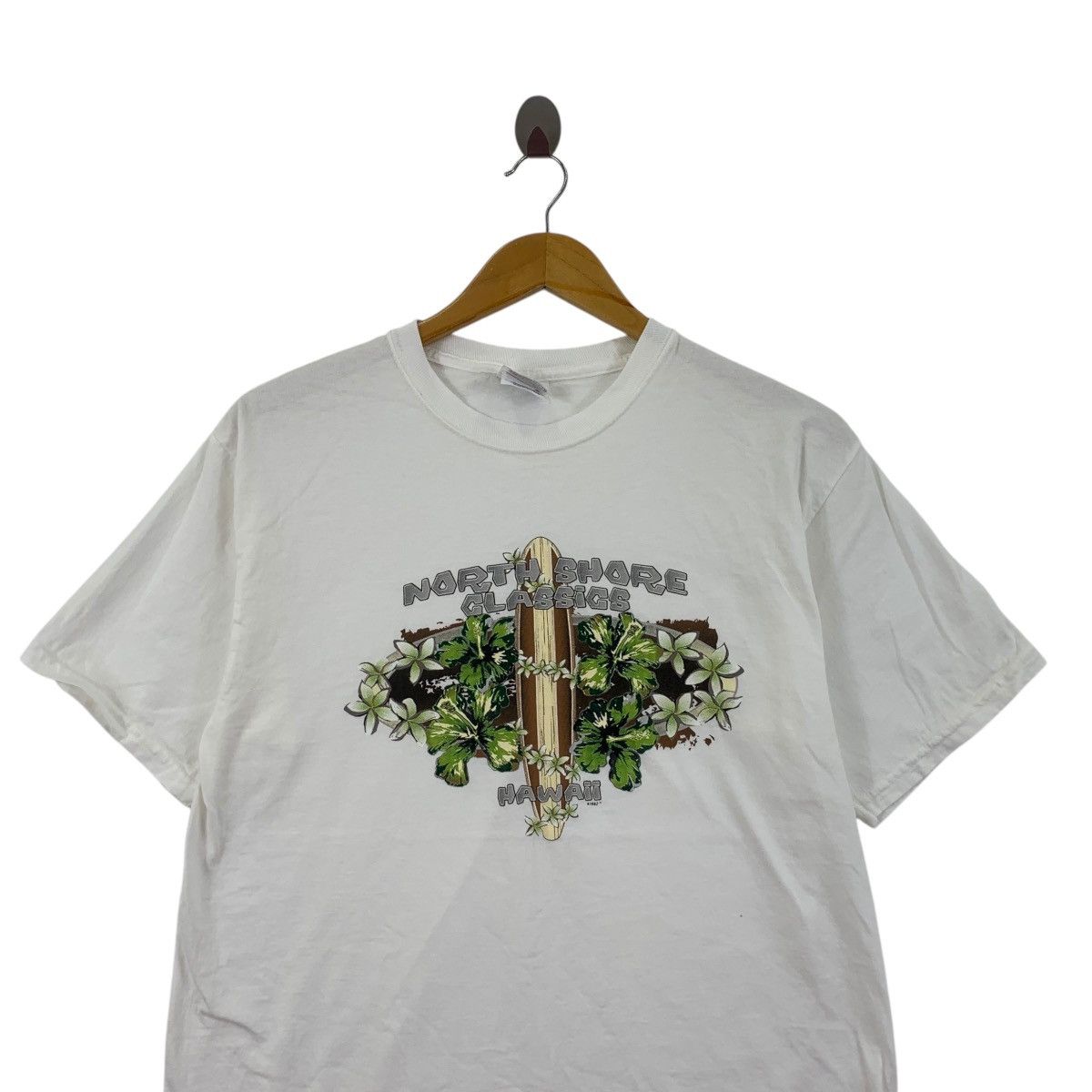 Vintage Vintage 90’ HAWAII NORTH SHORE Classic Hanes Tee Shirt Top Size US S / EU 44-46 / 1 - 2 Thumbnail
