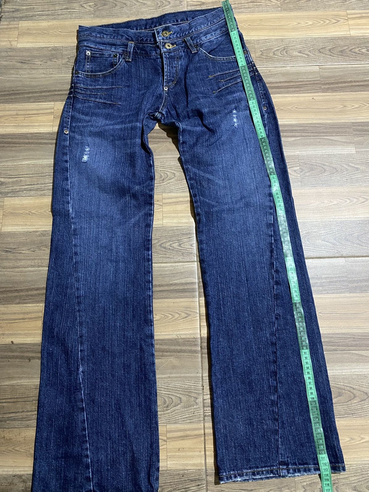 If Six Was Nine × Japanese Brand × Le Grande Bleu (L.G.B.) 🇯🇵 NIL ADMIRARI DOUBLE WAIST SNAKE FLARED JEANS Size US 30 / EU 46 - 15 Thumbnail