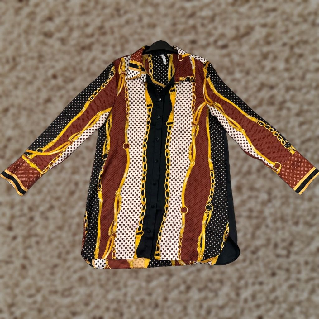 Zara Zara Shirt Womens Large Black Stripe Button-Up Collared Team Basic All Seasons Logo Ruffle 90s? Wait. Size L / US 10 / IT 46 - 1 Thumbnail