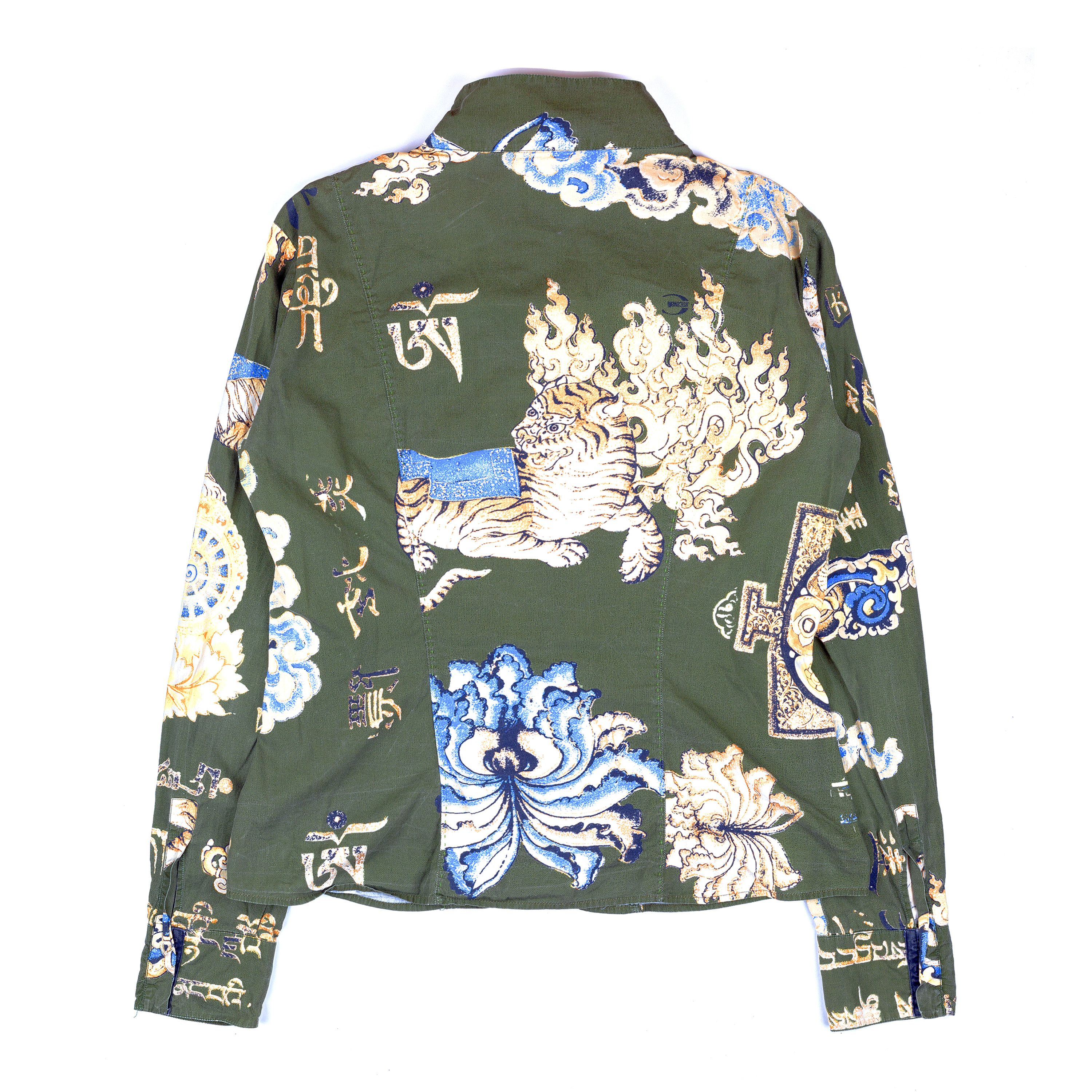 Just Cavalli Just Cavalli Dragon Oriental Long Sleeve Shirt (L) Size L / US 10 / IT 46 - 2 Thumbnail