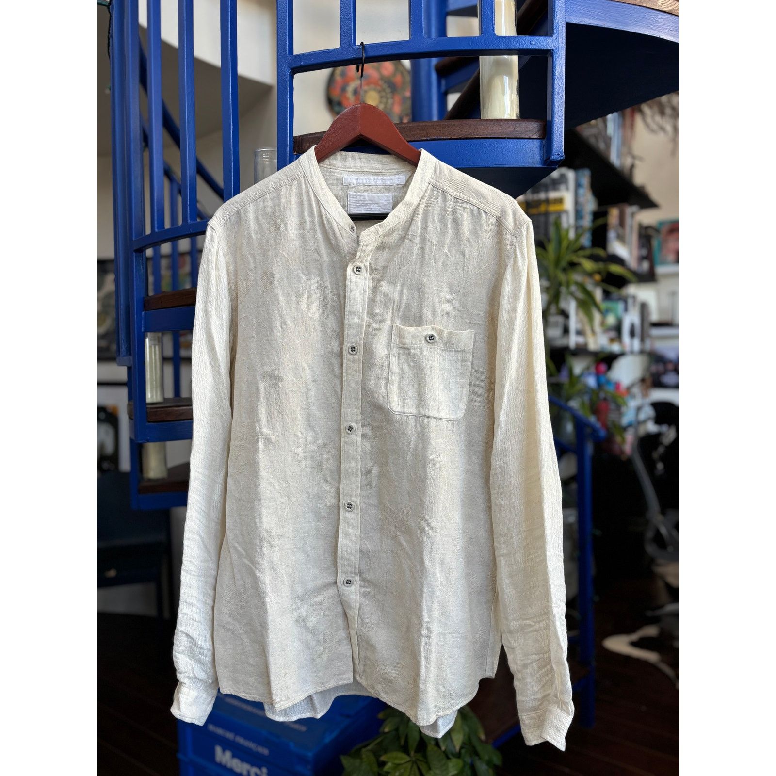White Mountaineering White Mountaineering Textured Woven LS Button Down Sz 4/XL Size US XL / EU 56 / 4 - 1 Thumbnail