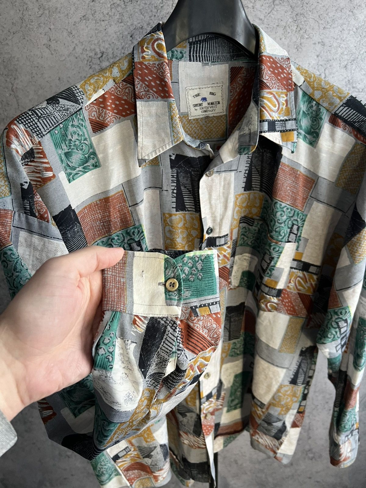 Vintage Vintage Patchwork Shirt The Big Shirt Maker by South West Size US XL / EU 56 / 4 - 12 Thumbnail