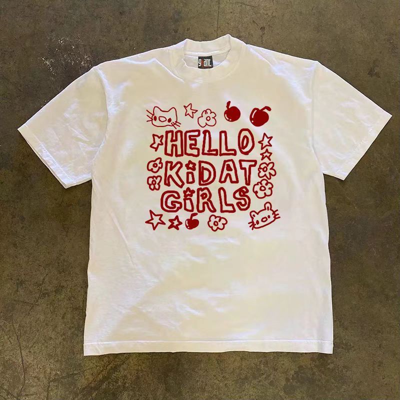 Vintage White Loose Letter Printed Short Sleeve T-Shirt Size US M / EU 48-50 / 2 - 1 Thumbnail