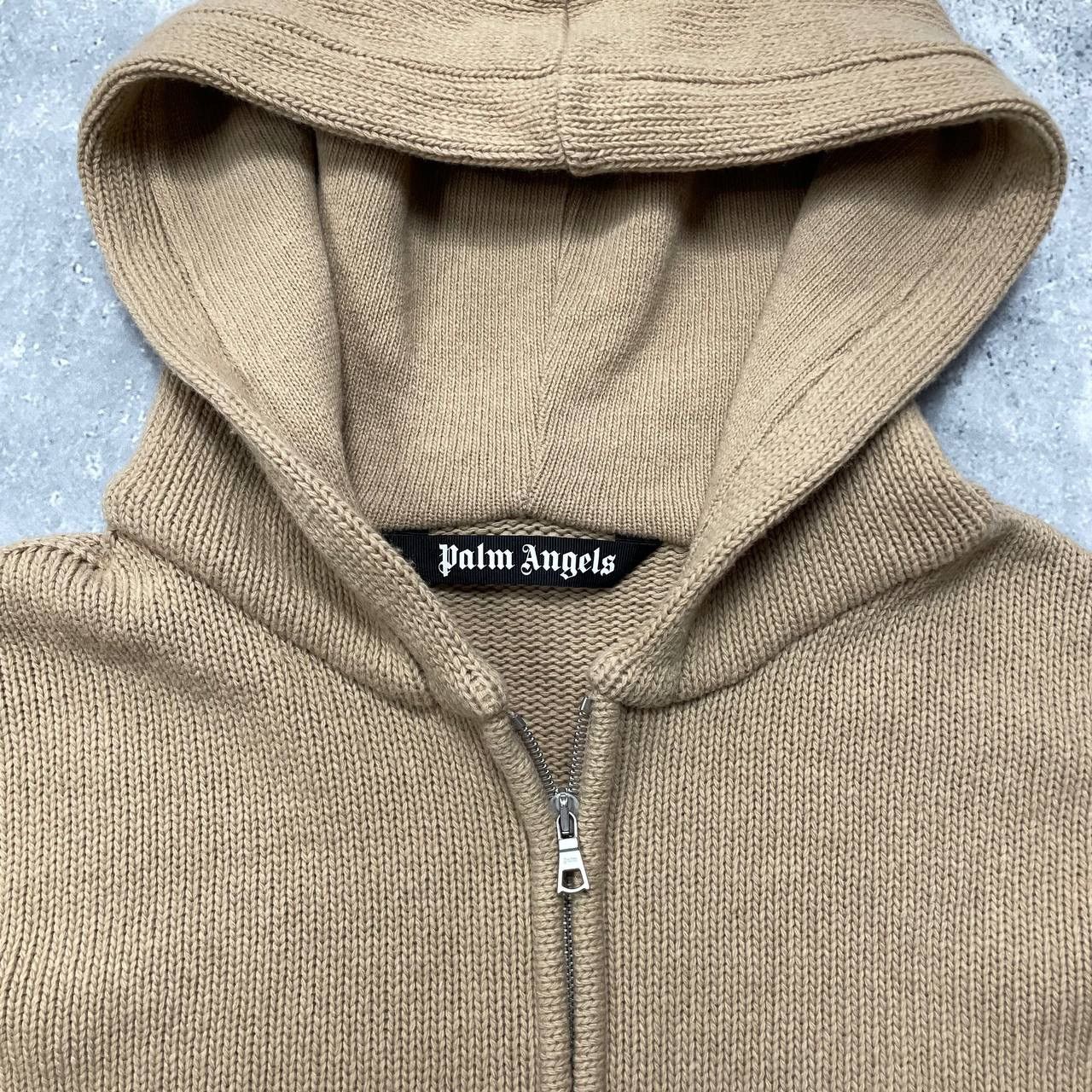 Palm Angels Palm Angels Curved Logo Zip-Up Knitted Hoodie Cardigan Size US S / EU 44-46 / 1 - 5 Thumbnail