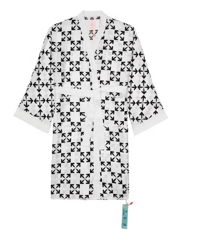 Off-White Off-White Virgil Abloh Arrow Pattern Silk Robe Kaftan M Size US M / EU 48-50 / 2 - 2 Thumbnail