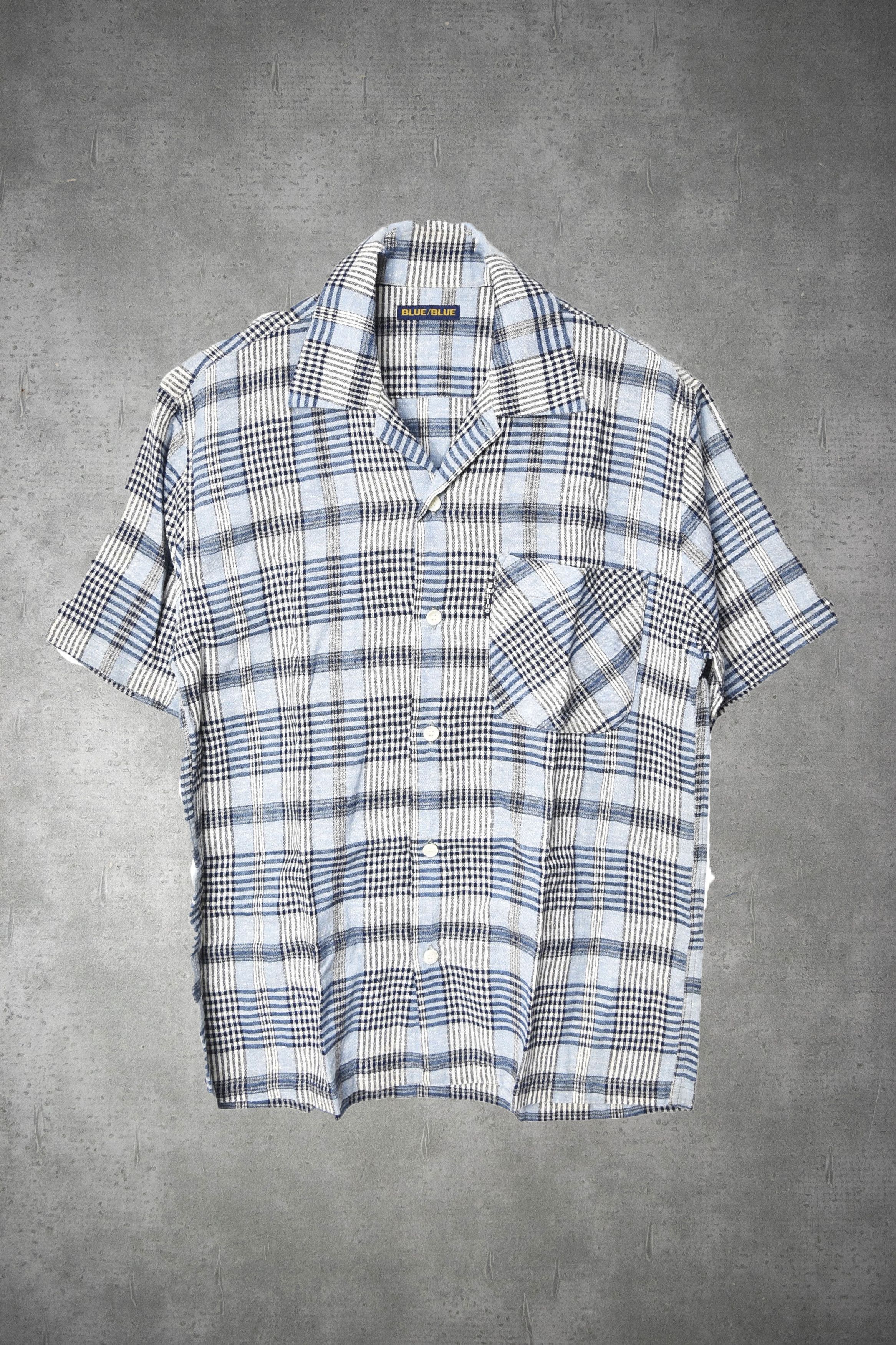 image of Blue Blue Japan Blue Blue/champ Collar Check Shirt/25970 - 656 50, Men's (Size Small)