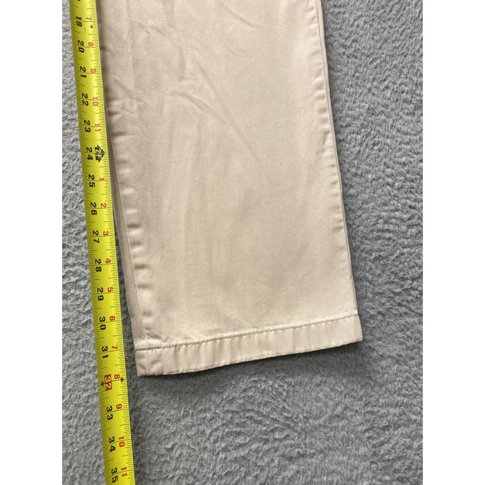 Nautica Nautica Chino Pants Men's 34x32 Beige Cotton /0108 Flat Front Logo Nautical Straight Leg Regular Fit Size US 34 / EU 50 - 6 Thumbnail