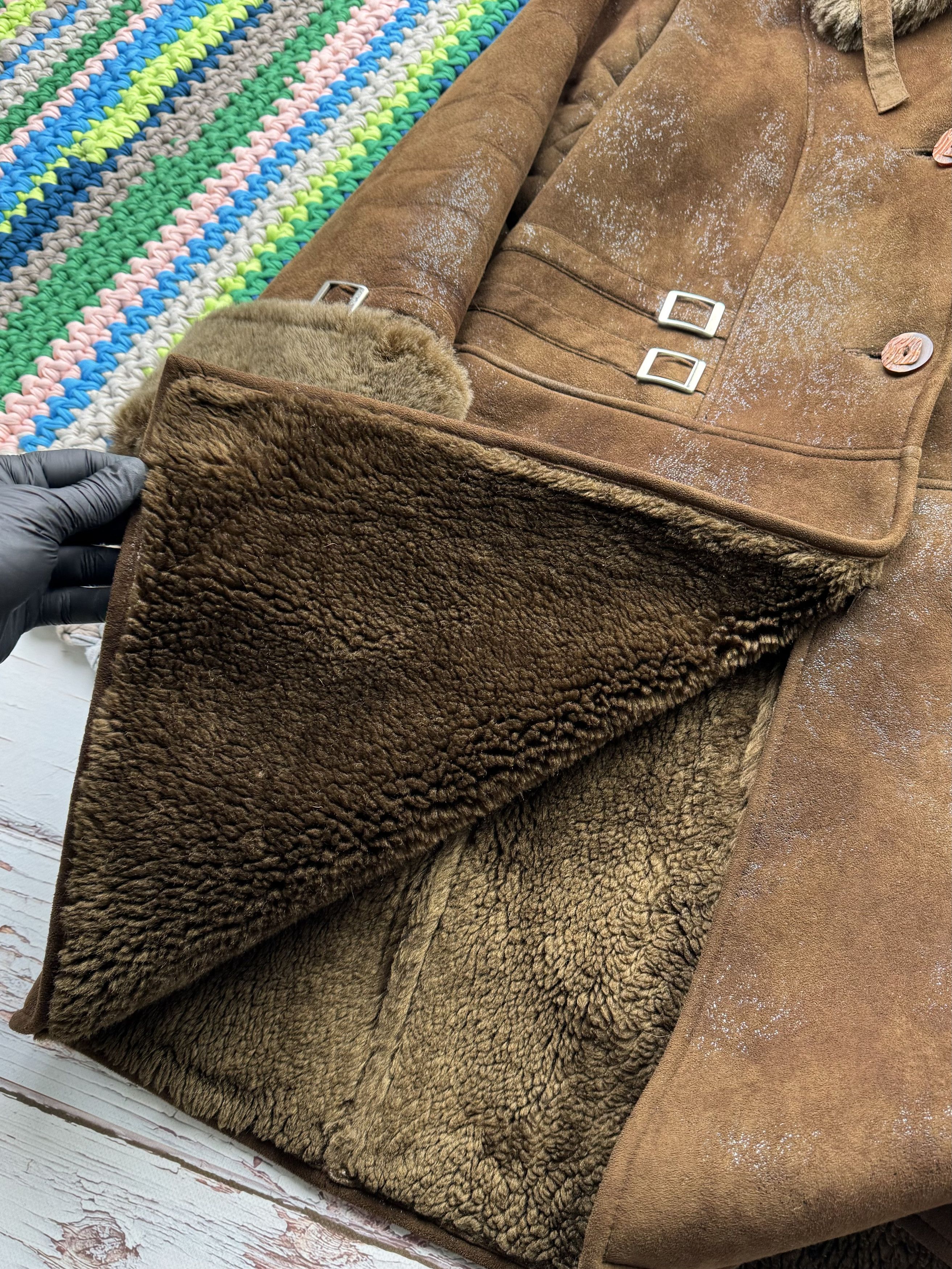 Vintage Vintage Faux Sheepskin Coat With Belted (ET1) Size L / US 10 / IT 46 - 4 Thumbnail
