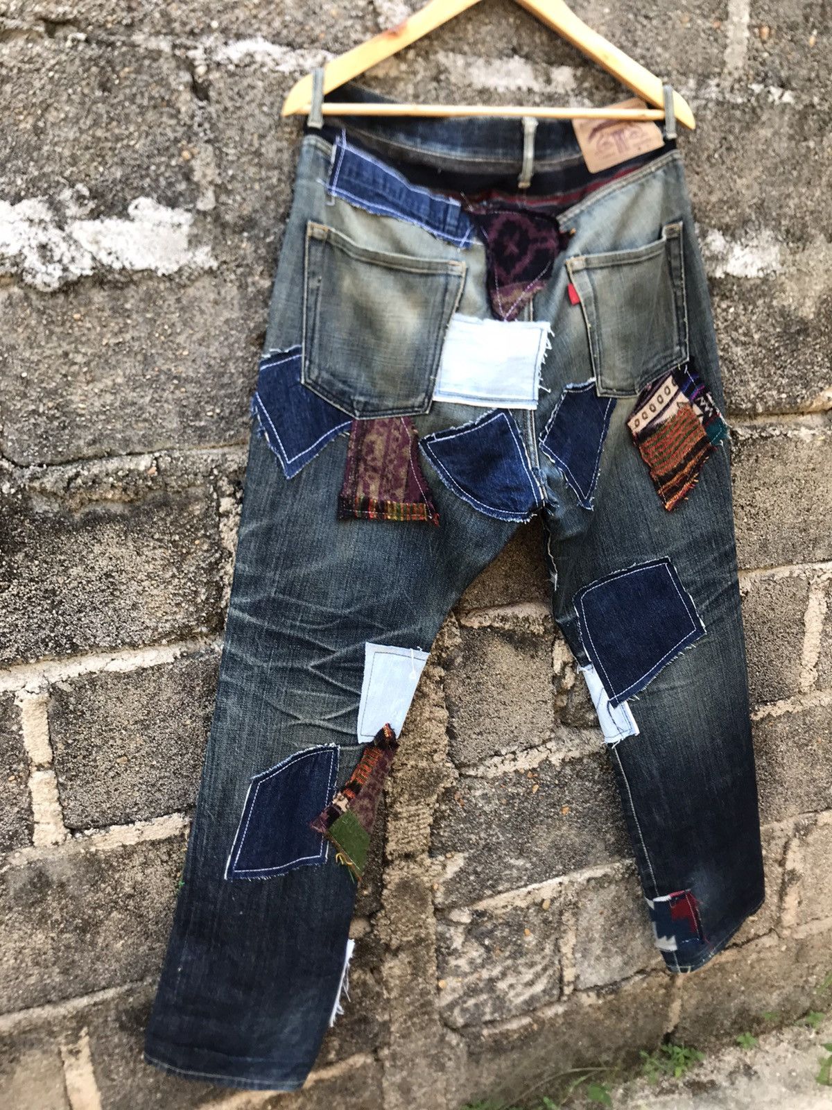 FDMTL ⚡️Japanese Brand Scanner Fundamental Crazy Patchwork Denim Size US 35 - 13 Thumbnail