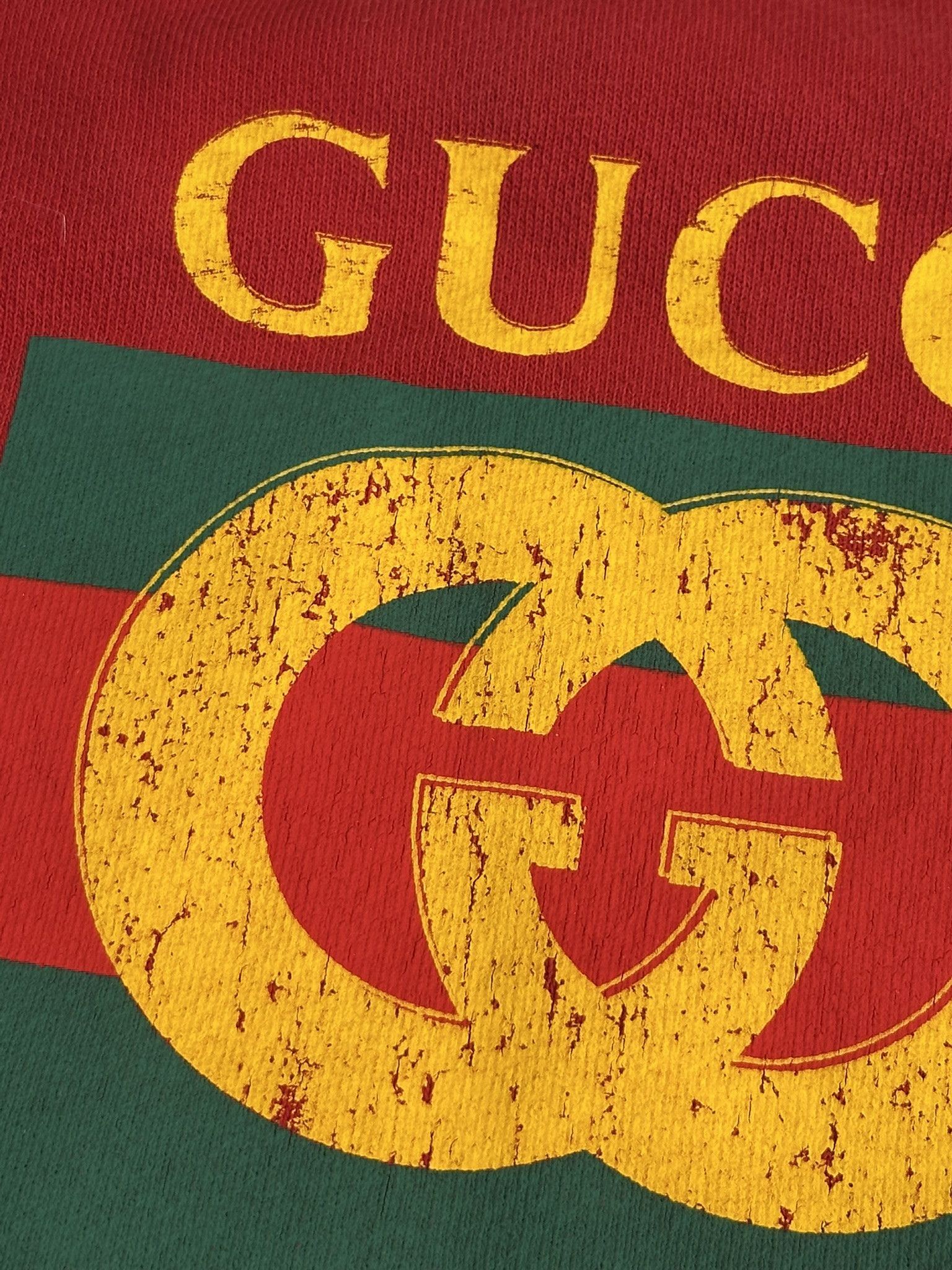 Gucci Gucci Sweatshirt Distressed Logo Print Red and Blue Crewneck Size US S / EU 44-46 / 1 - 5 Thumbnail