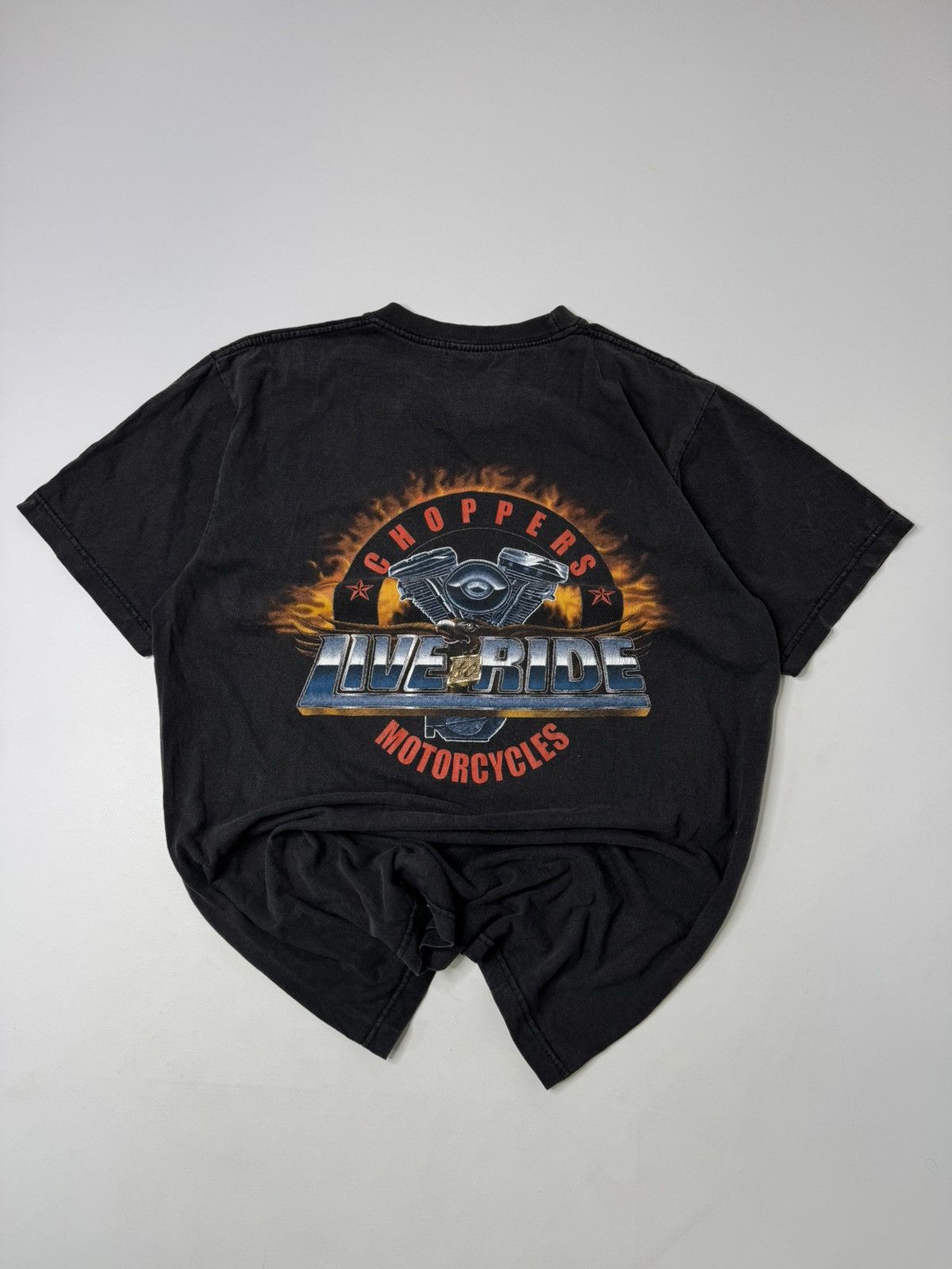Other Vintage black washed live to ride tee y2k 00s retro choppers Size US L / EU 52-54 / 3 - 2 Thumbnail