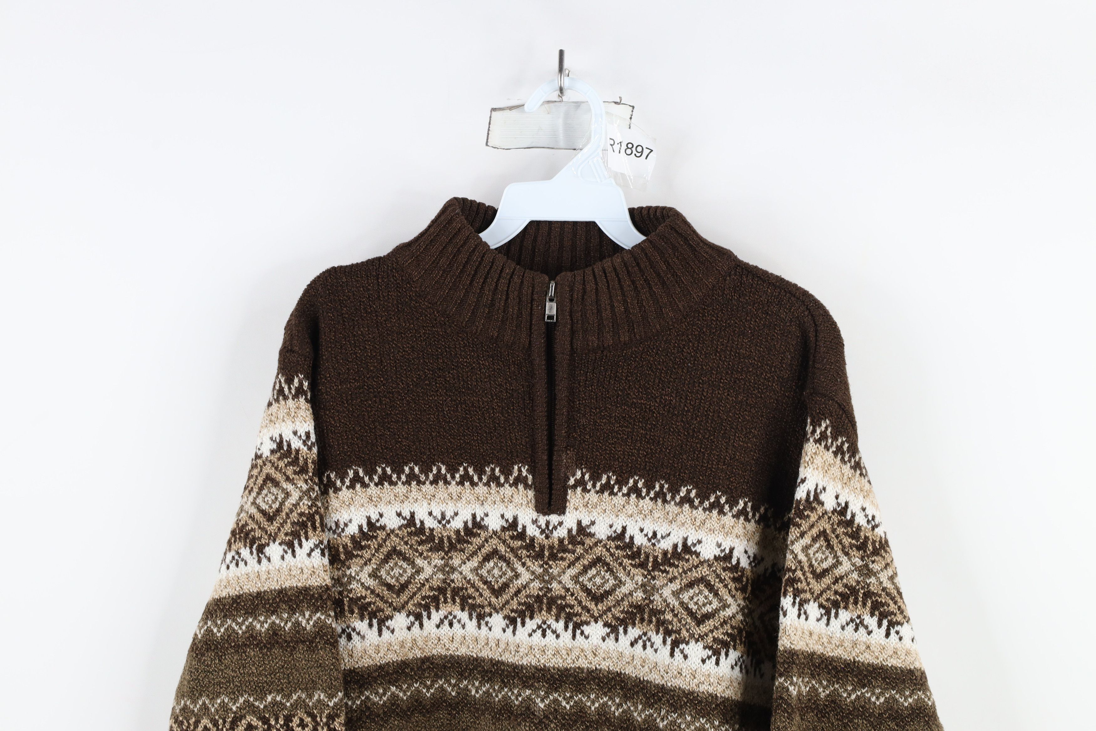Vintage Vintage 90s Streetwear Blend Fair Isle Knit Half Zip Sweater Size L / US 10 / IT 46 - 2 Thumbnail