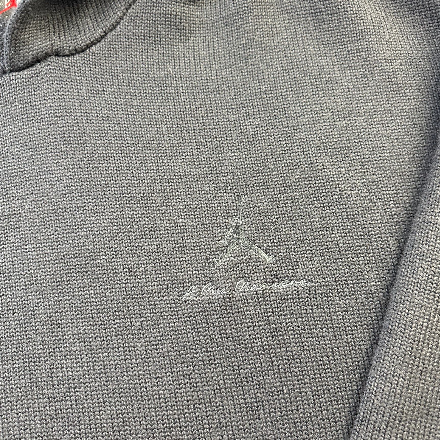 Jordan Brand Jordan A Ma Maniere Hoodie Mens XL Black Wool Knit Distressed Logo Zip Crew Neck Pullover Hooded Regular Vintage: No Size US XL / EU 56 / 4 - 3 Thumbnail