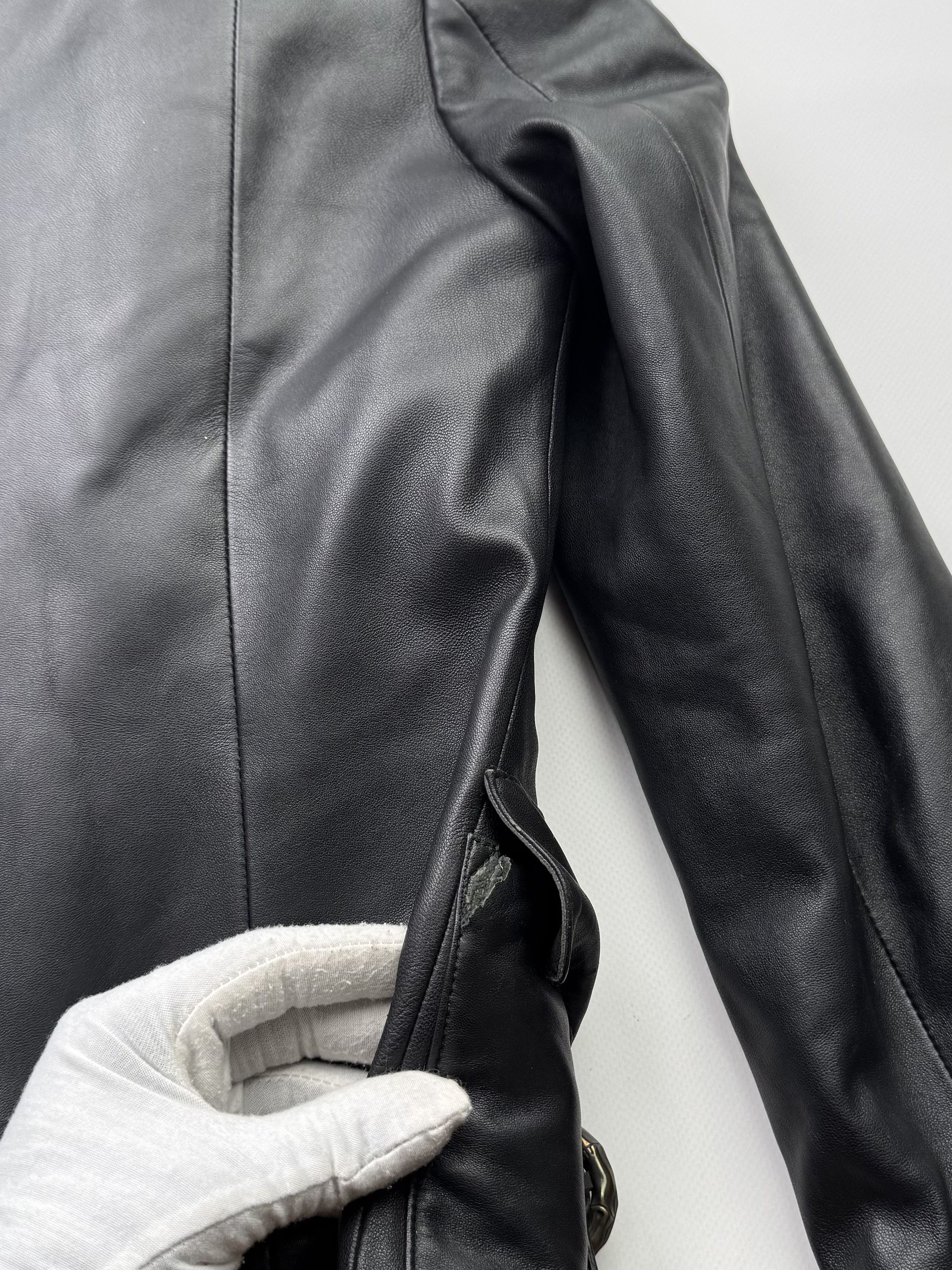 Japanese Brand Vintage Leather Jacket With Real Fur Details B703(V69)E2 Size M / US 6-8 / IT 42-44 - 6 Thumbnail