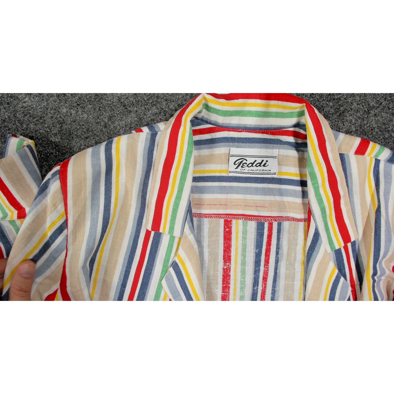 Vintage 80s Striped Cabana Swing Jacket Resort Blazer Large Size L / US 10 / IT 46 - 9 Thumbnail