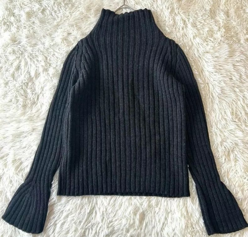 Yohji Yamamoto Yohji Yamamoto High Neck Cable Rib Cable Knit Bell Sleeve S Size US L / EU 52-54 / 3 - 2 Thumbnail
