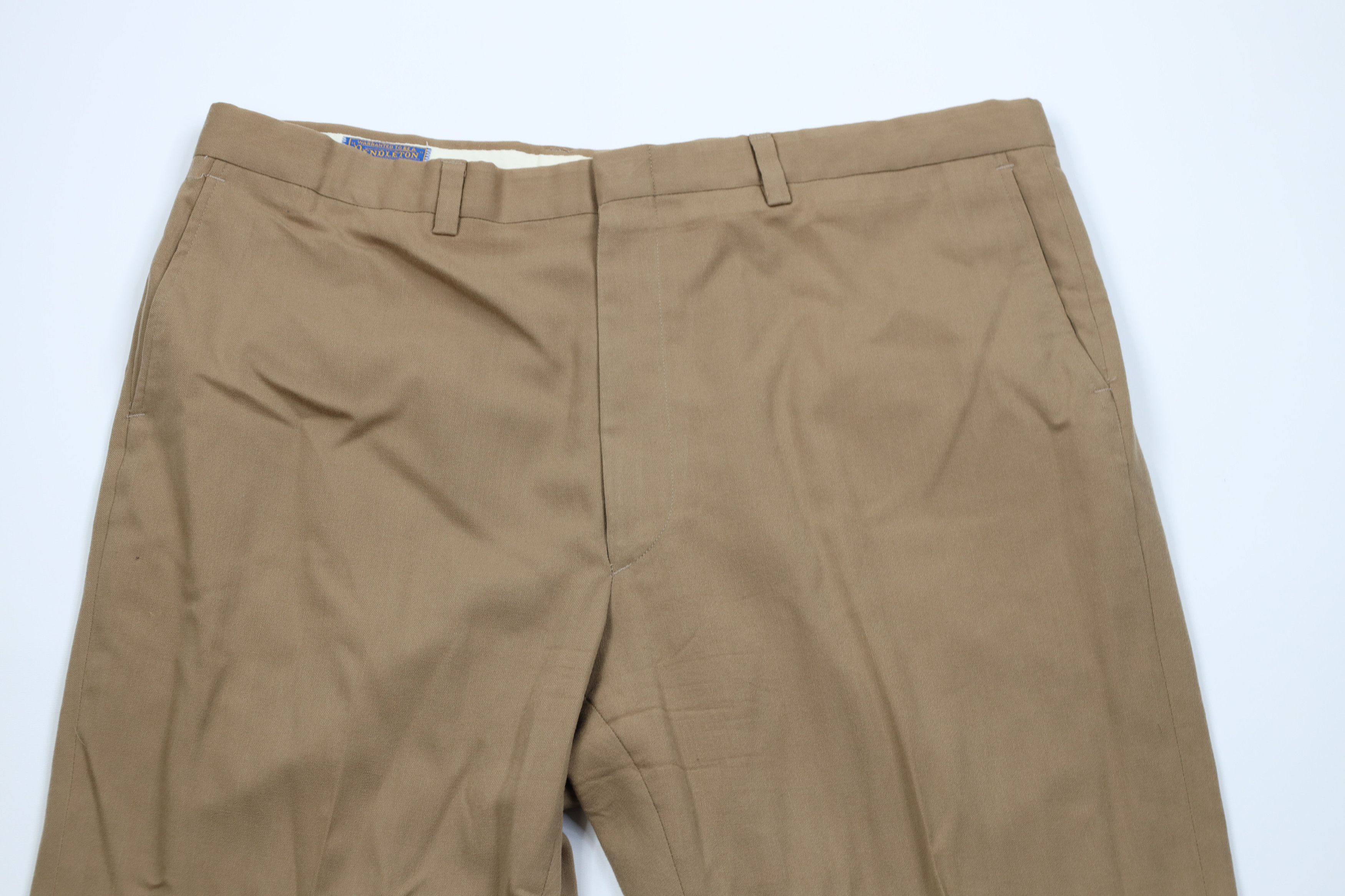 Pendleton Vintage 70s Pendleton Knit Wide Leg Chino Pants Brown USA Size US 42 / EU 58 - 2 Thumbnail