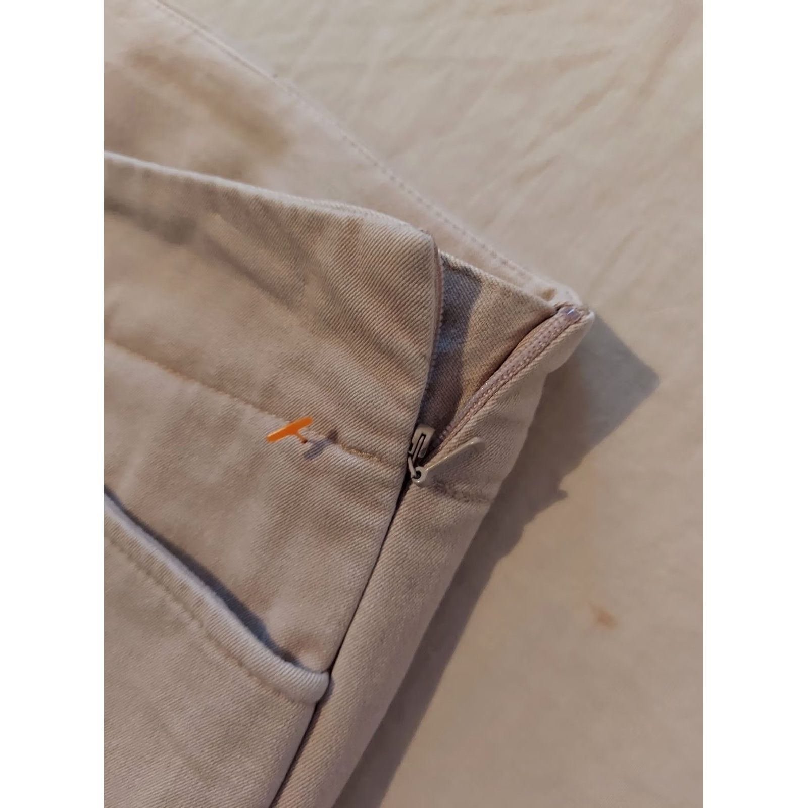 Talbots Womens Talbots Pants 12 Khaki Cotton Chino Dress Trouser Slack Beige Size 34" / US 12 / IT 48 - 5 Thumbnail