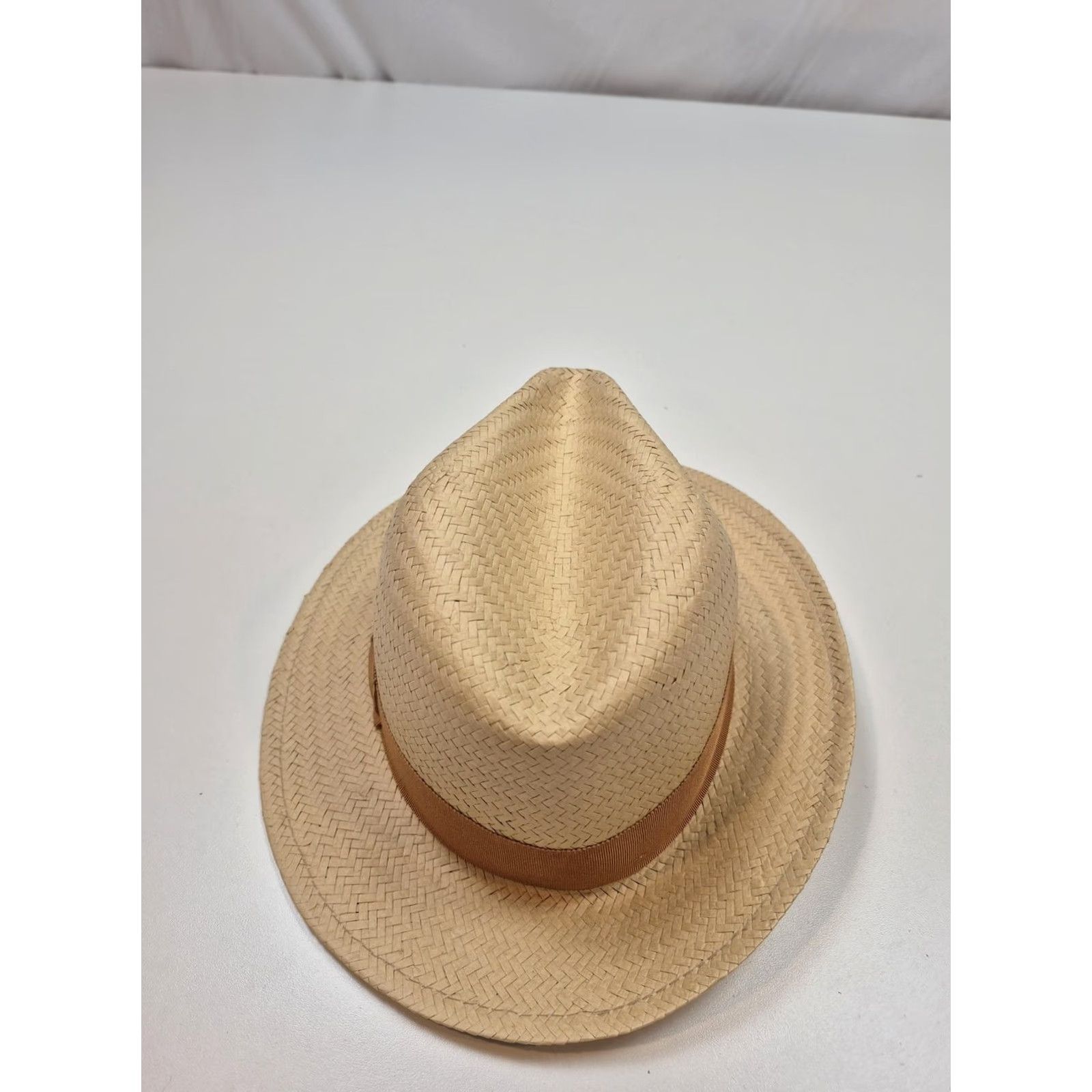 Vintage One Fresh Hats Fedora Hat 6 1/2 Beige Straw Lined Mens Summer Made in USA Size ONE SIZE - 3 Thumbnail