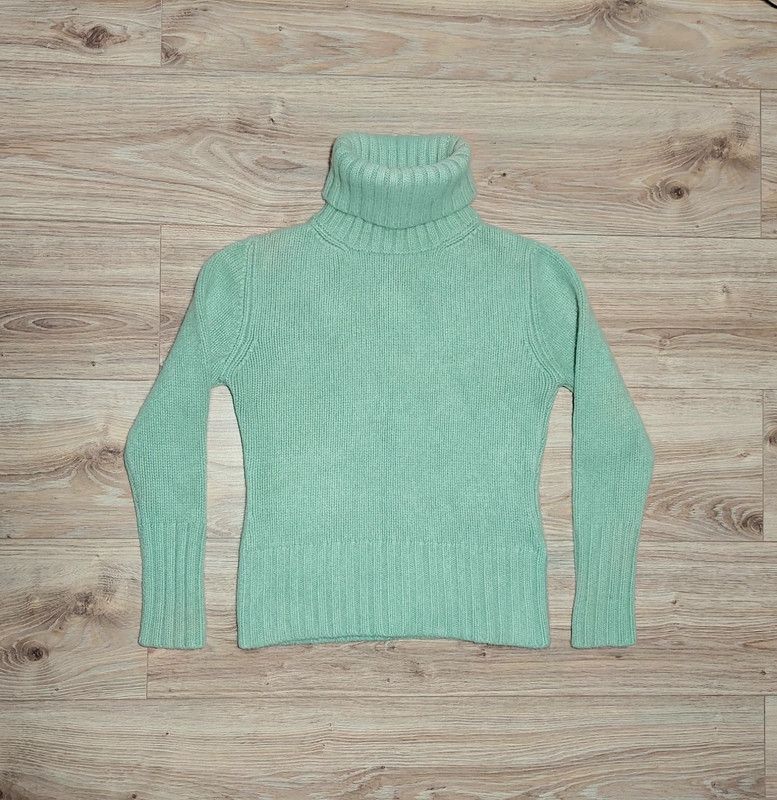 Other 100% cashmere sweater turtleneck jumper thick weave green Size M / US 6-8 / IT 42-44 - 1 Thumbnail
