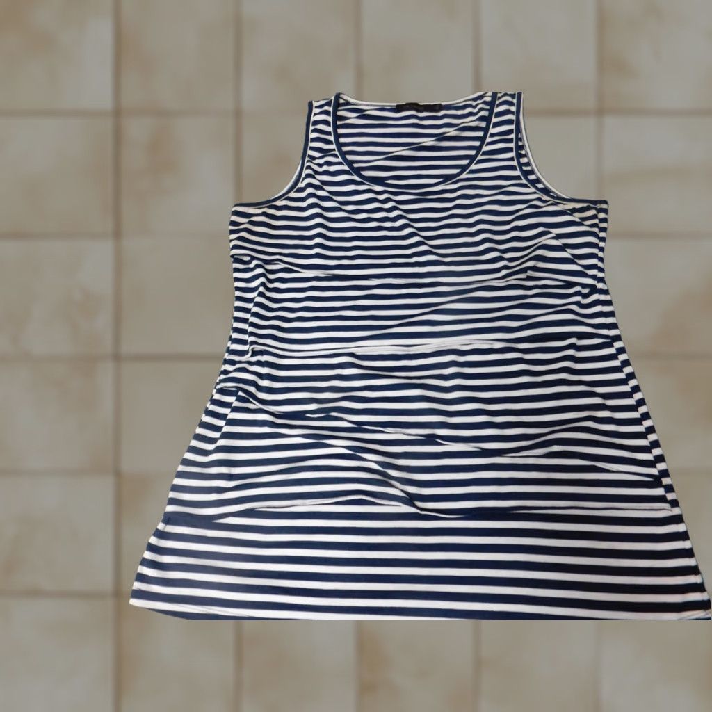 Vintage The Limited Blouse Sleeveless Women L Blue Striped Pullover Casual Shirt Regular Size L Size L / US 10 / IT 46 - 1 Thumbnail