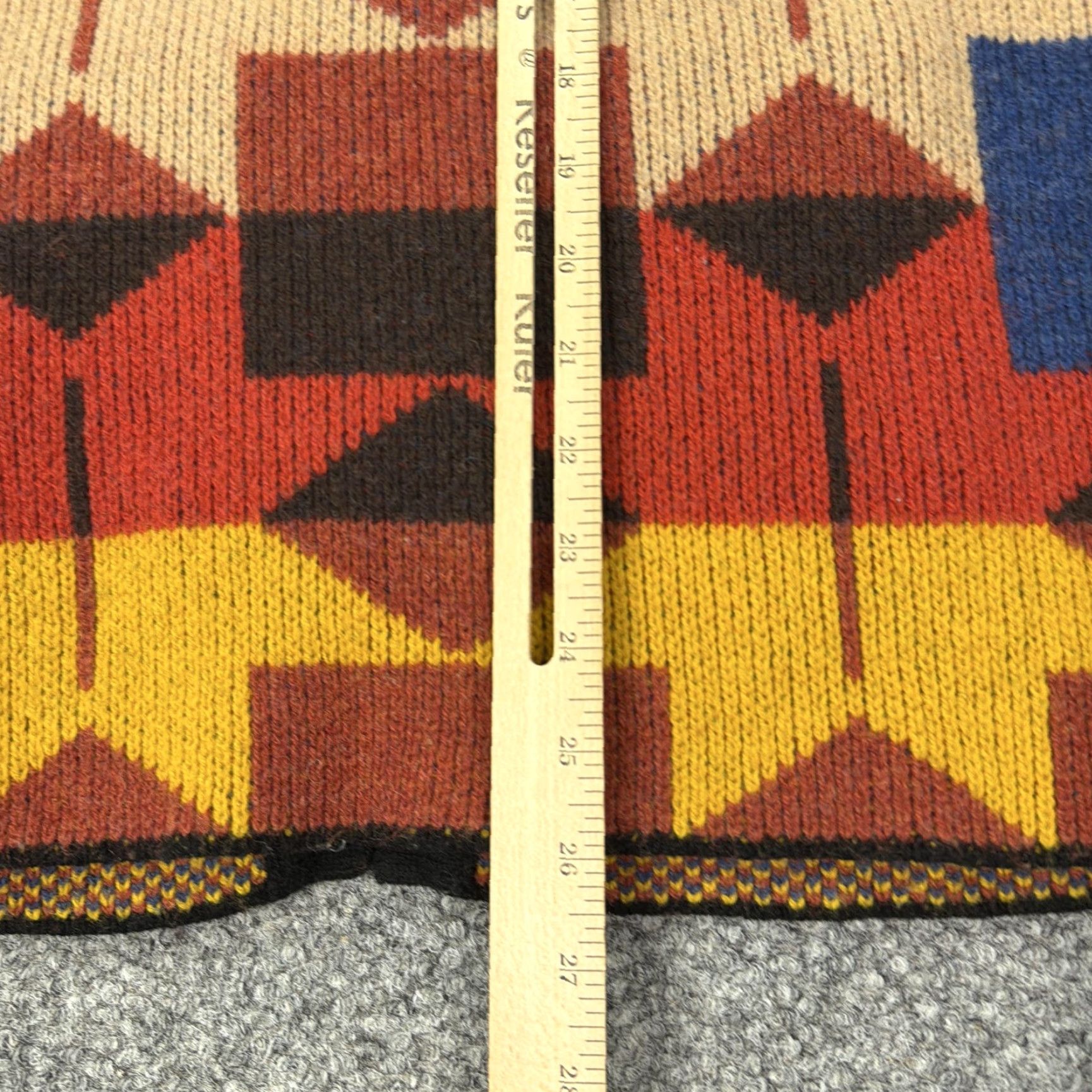 Arrow Sparrow Womens Cardigan Sweater Multicolor Geometric Pattern Wool Crew Neck Long Sleeve S Small Womens Size S / US 4 / IT 40 - 6 Thumbnail