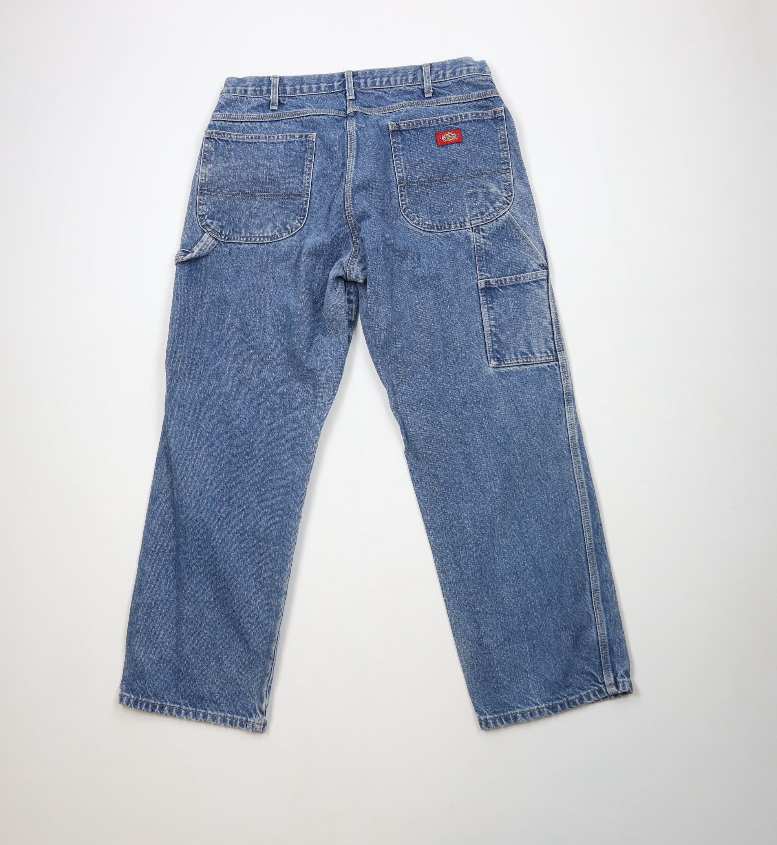 Dickies × Vintage Vintage Dickies Spell Out Wide Leg Dungaree Denim Jeans Size US 36 / EU 52 - 9 Thumbnail