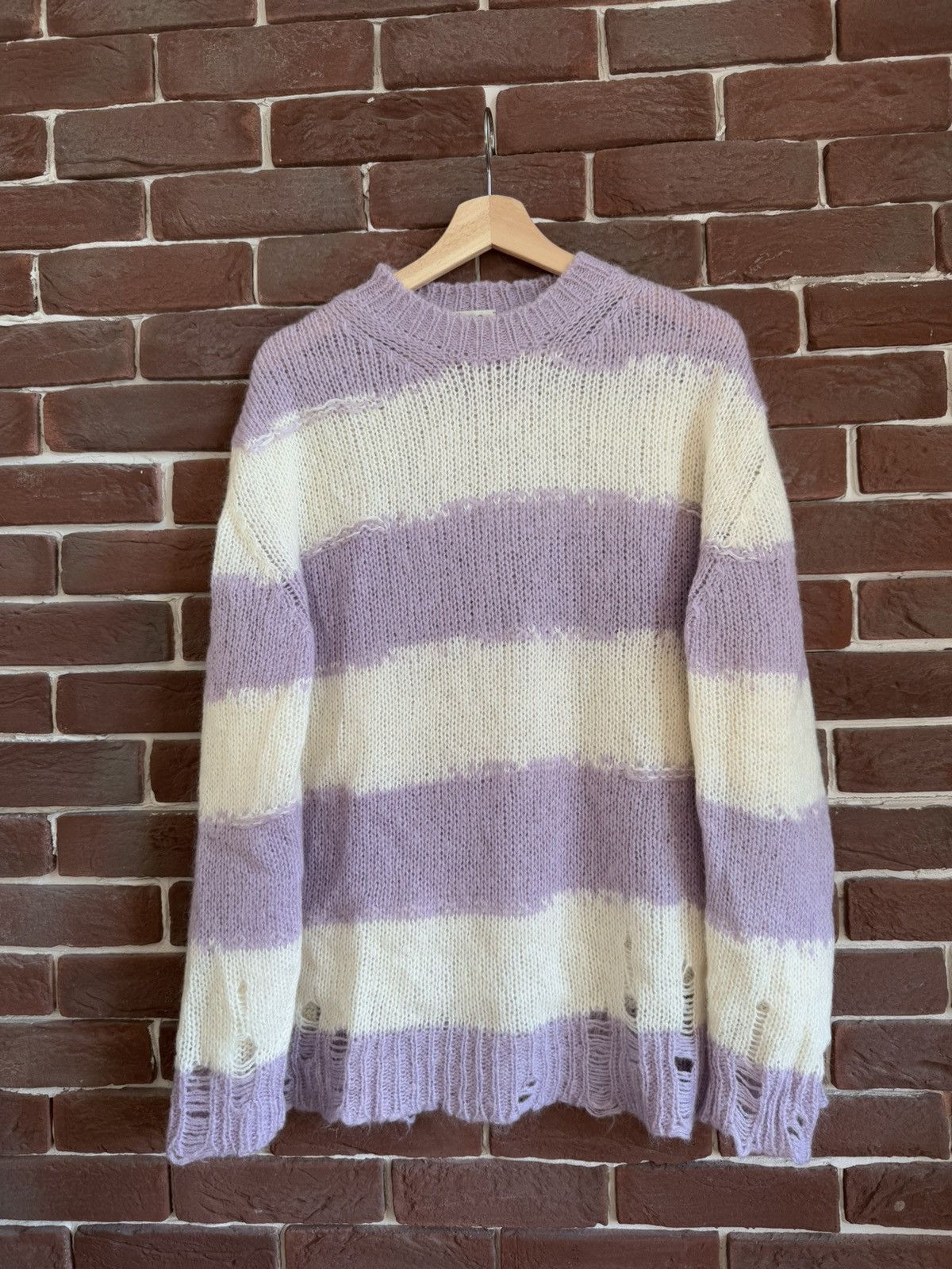 Acne Studios Acne Studios Mohair Sweater Distressed Knit Kurt Cobain Size US L / EU 52-54 / 3 - 1 Thumbnail
