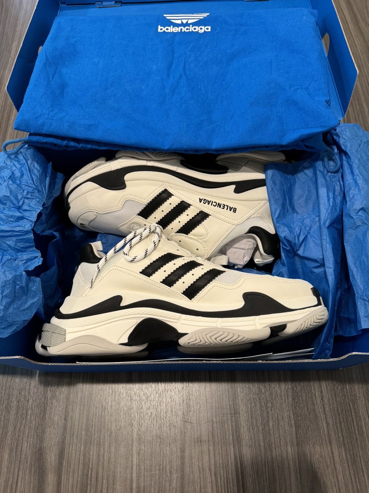 Adidas × Balenciaga Balenciaga x Adidas Triple S White Black | Grailed