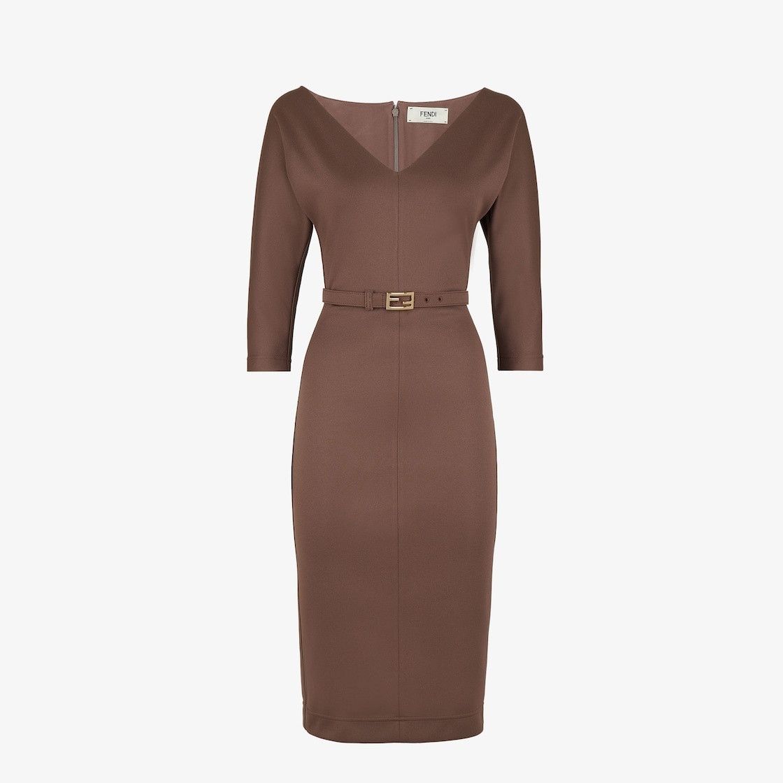 brown fendi dress Fendi Brown Logo Mini Dress