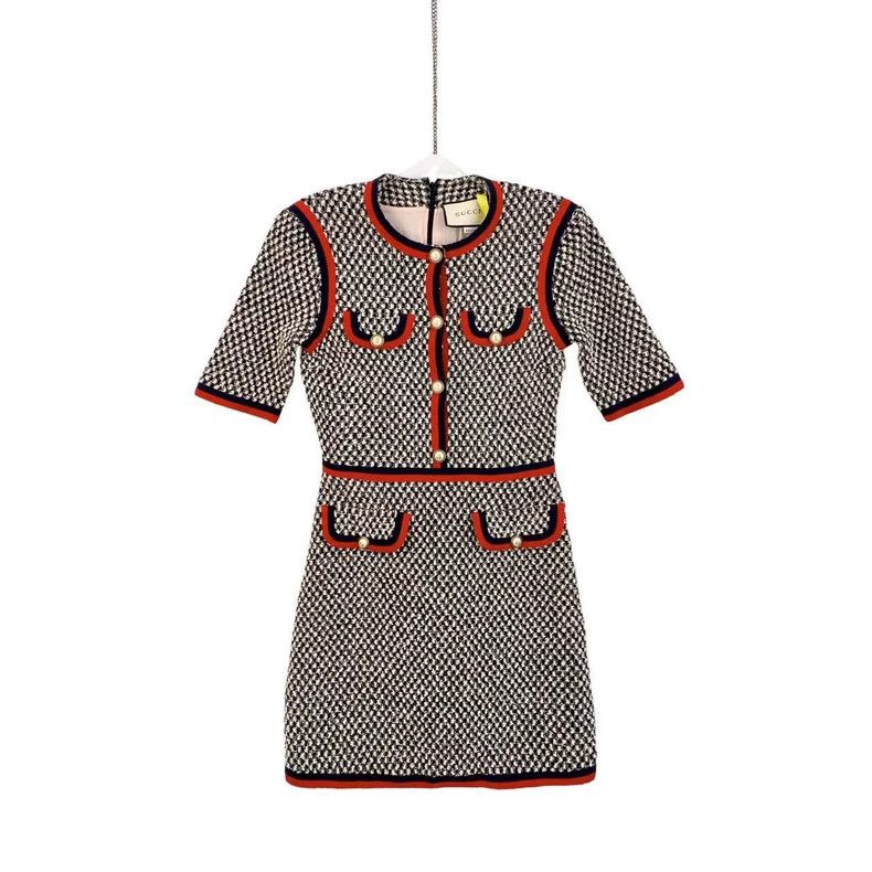 Gucci Gucci Double G pearl buckle woven dress Size S / US 4 / IT 40 - 1 Thumbnail