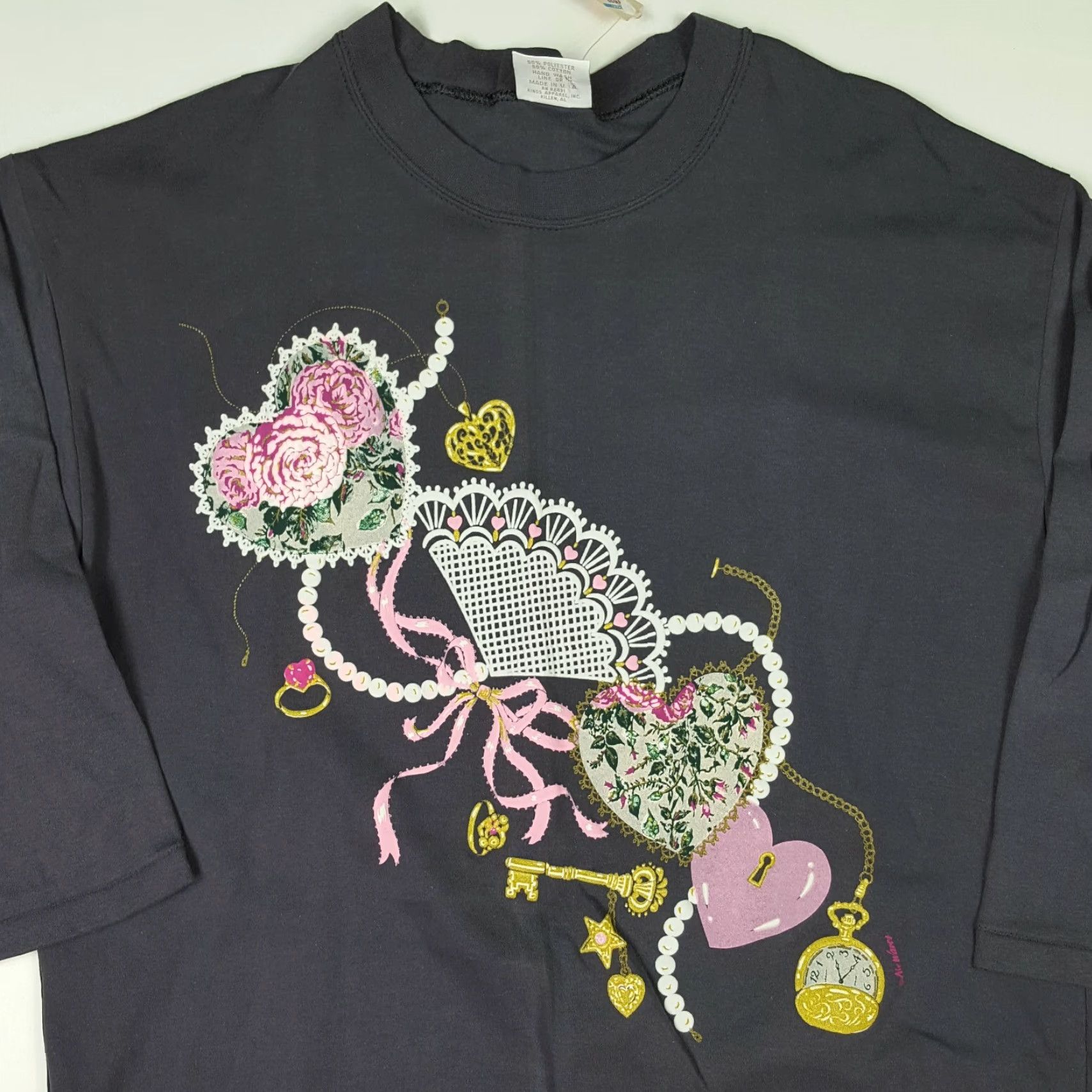 Swatch VINTAGE 90s Floral Heart Clock Watch Size L Art Shirt Unisex Adults Gray USA T-Shirt Size US L / EU 52-54 / 3 - 2 Thumbnail