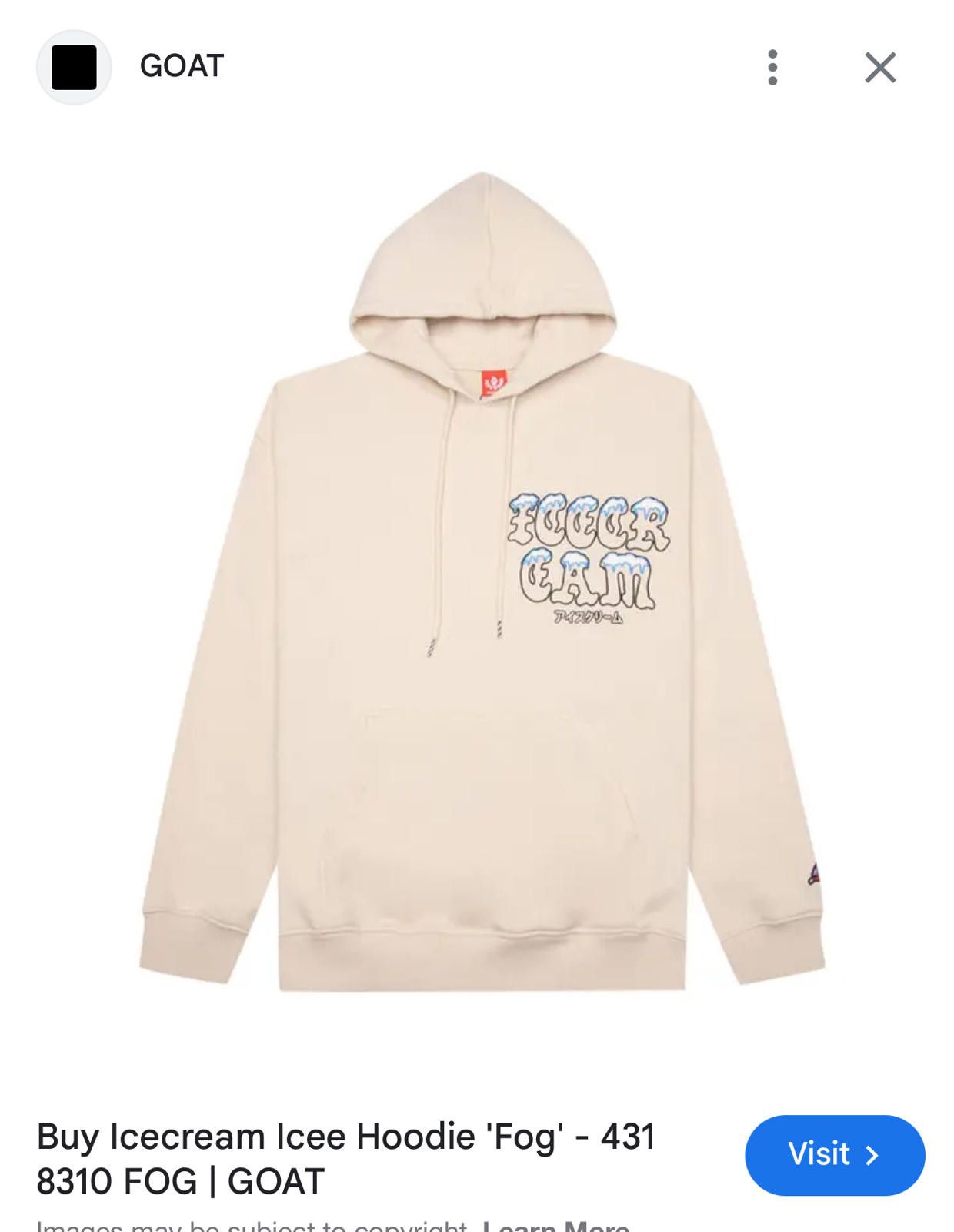 Icecream Icecream Icee Hoodie 'Fog' - Stylish Streetwear - AS Size US S / EU 44-46 / 1 - 2 Thumbnail