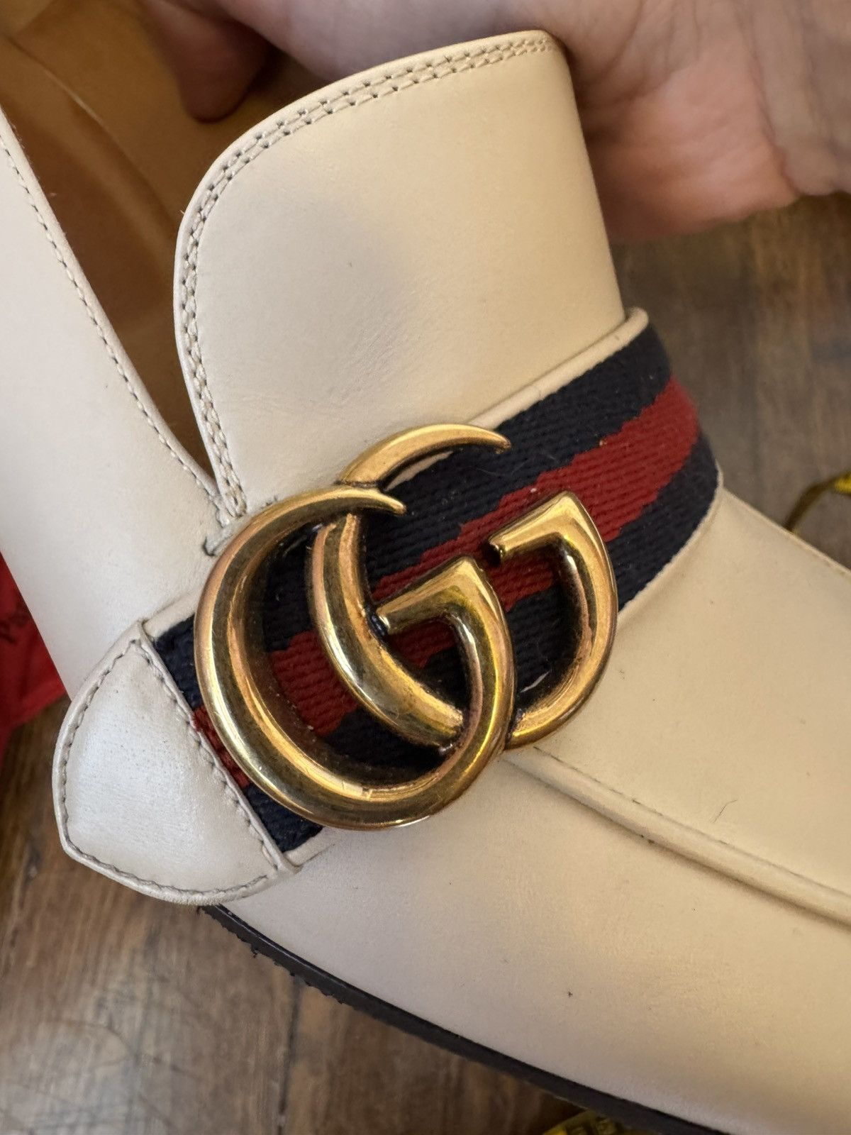 Gucci Gucci Peyton Marmont GG faux pearls loafers shoes 37.5 Size US 7.5 / IT 37.5 - 5 Thumbnail