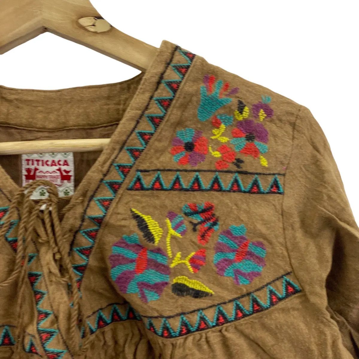 Vintage Vtg TITICACA NAVAJO AZTEC Aboriginal Blouse Sweater Pullover Size M / US 6-8 / IT 42-44 - 6 Thumbnail